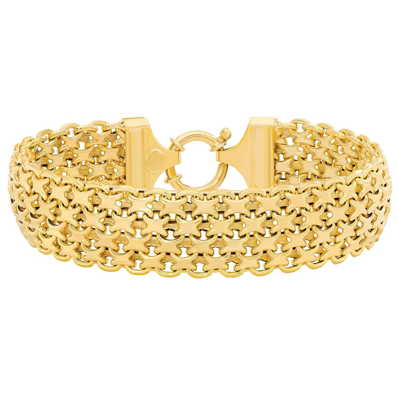14KT Yellow Gold Bismark Bracelet Made in Italy - Image 1