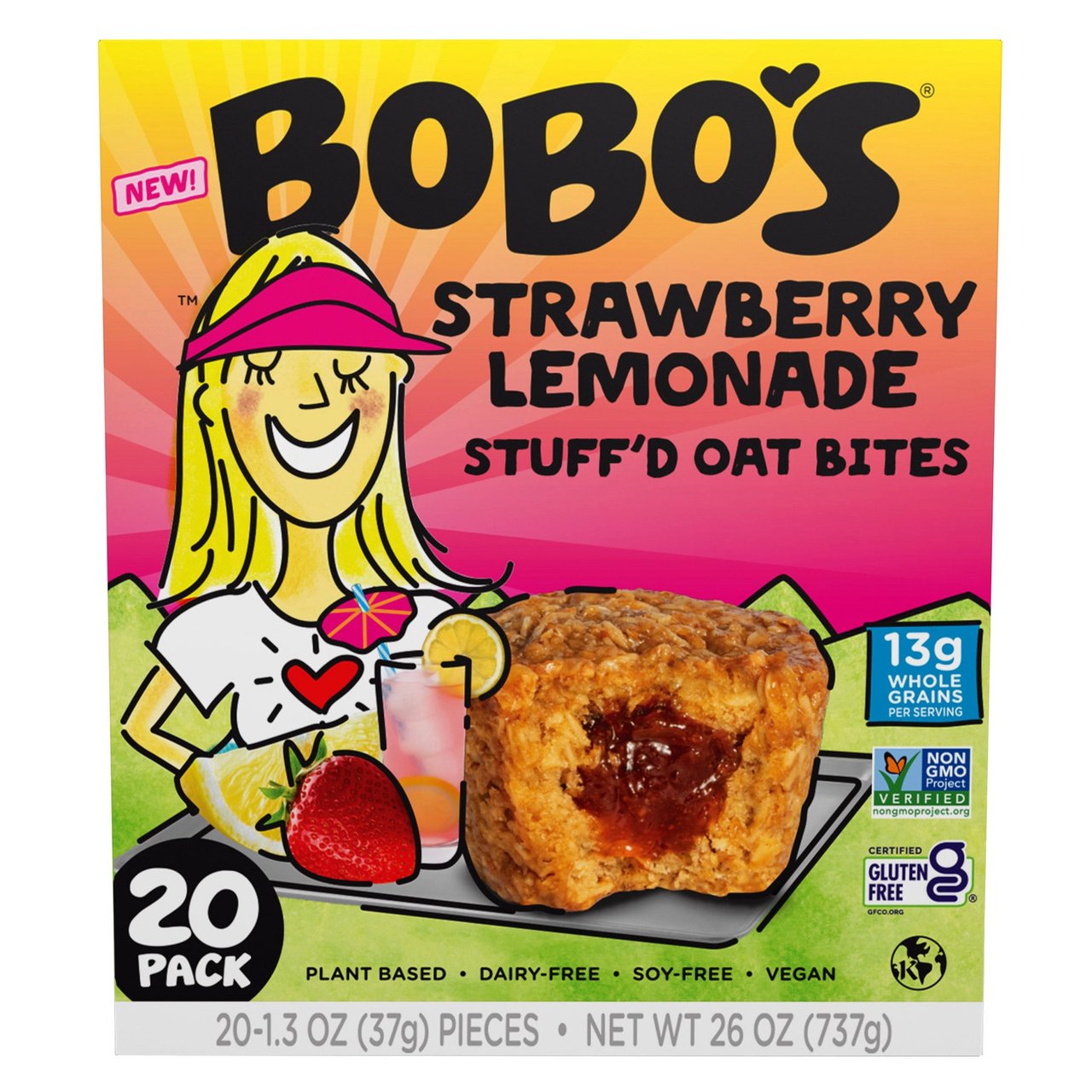 Bobo's Stuff'd Bites Strawberry Lemonade 20/1.3 oz - Image 1
