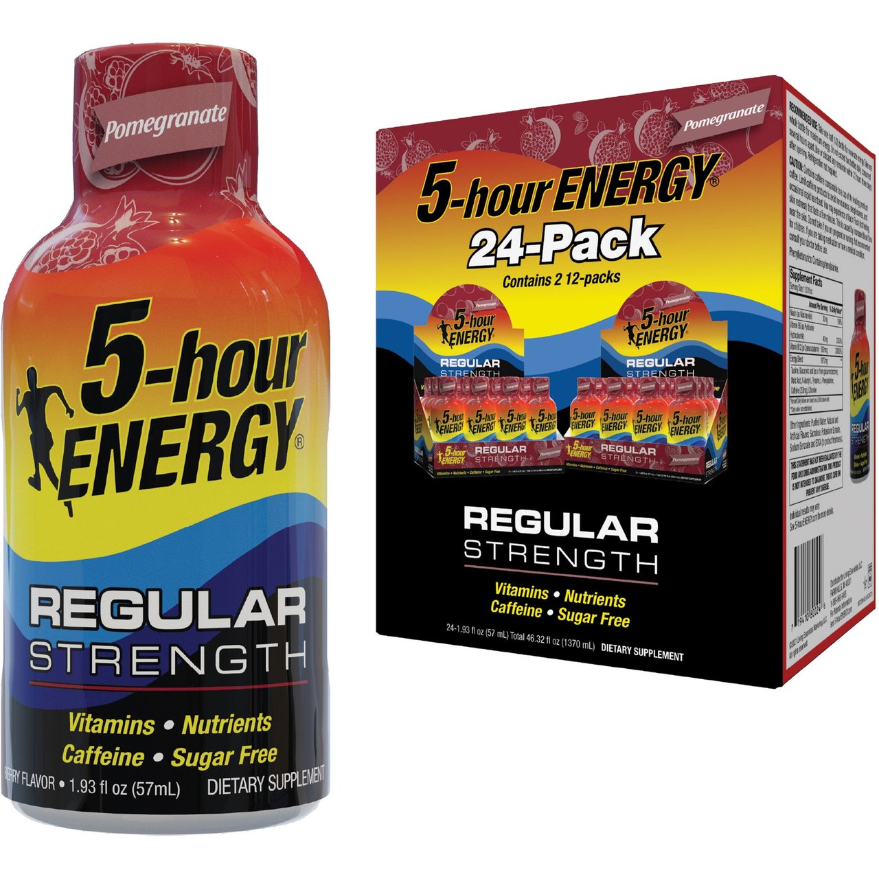 5-Hour Energy Regular Strength Pomegranate Shot, 1.93 fl oz, 24-Count