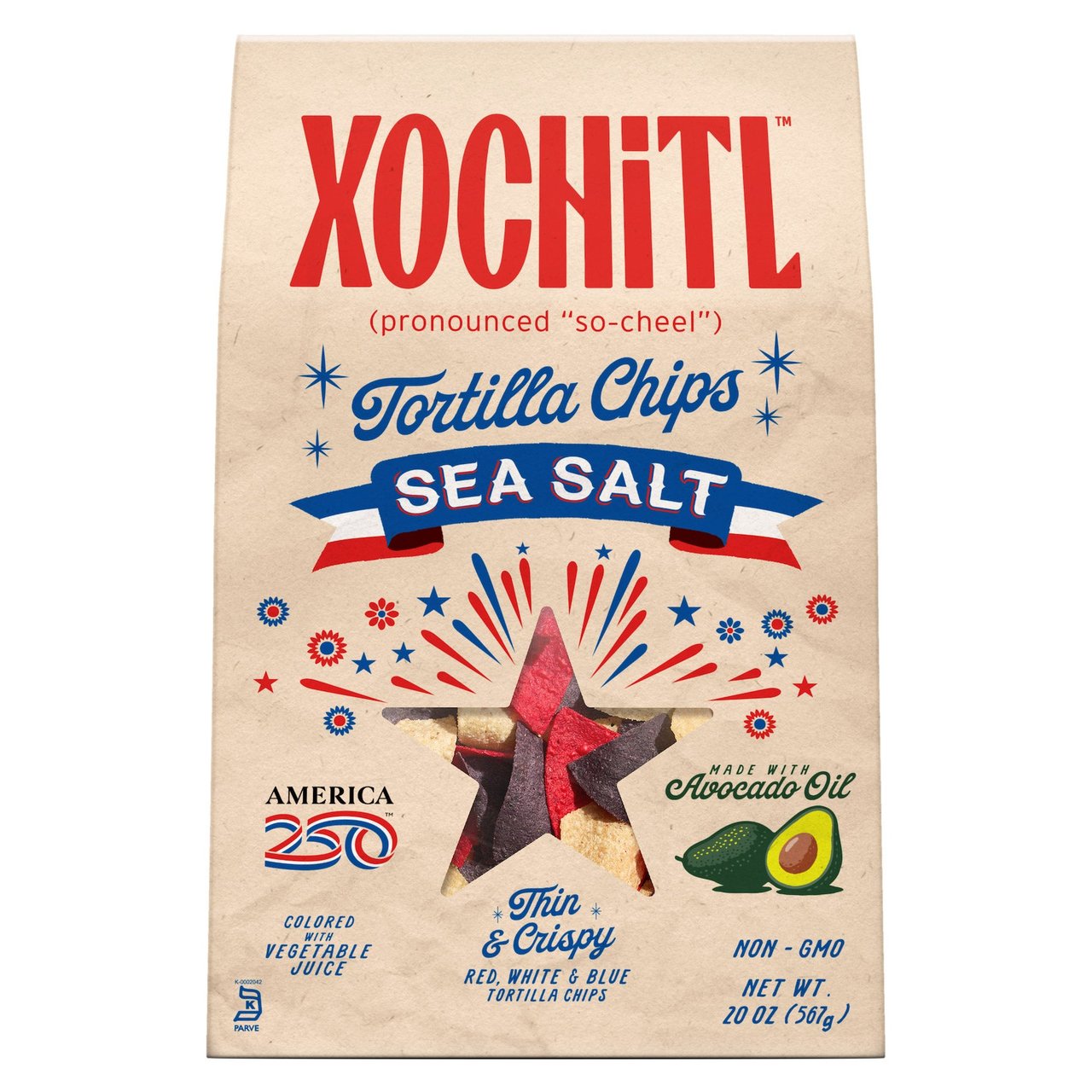 Xochitl Red White & Blue Tortilla Chips 20 oz - Image 1