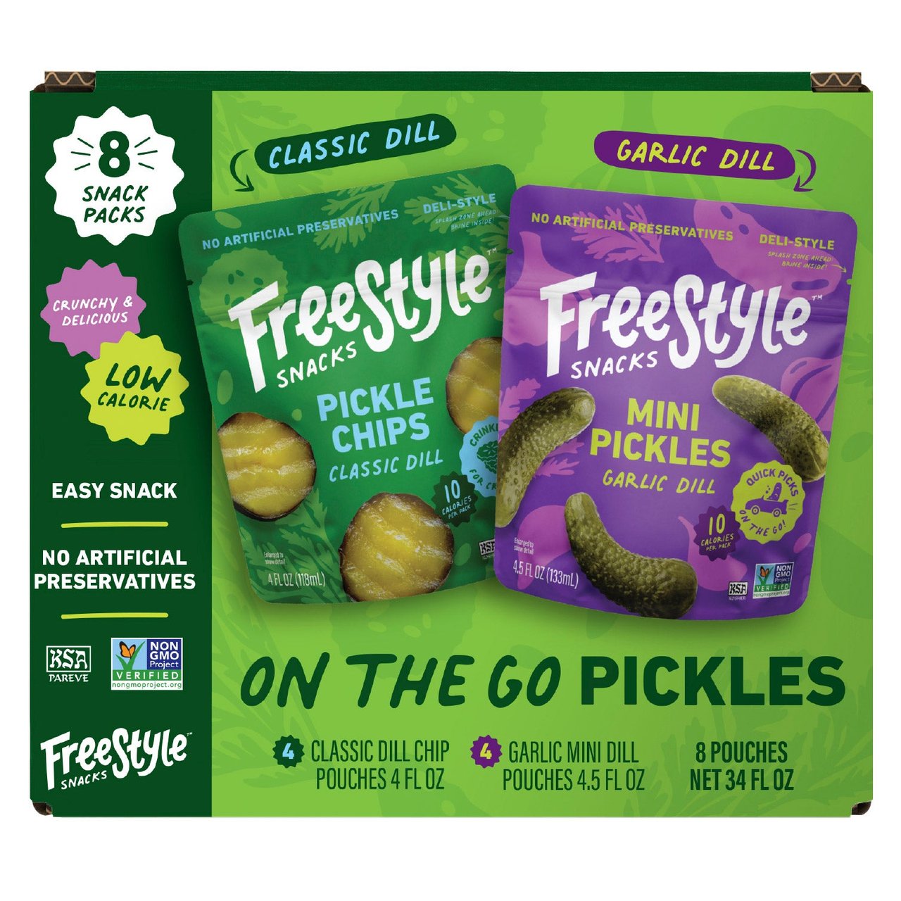 FREESTYLE SNACKS PICKLE VRTY POUCHES 8 CT - Image 1