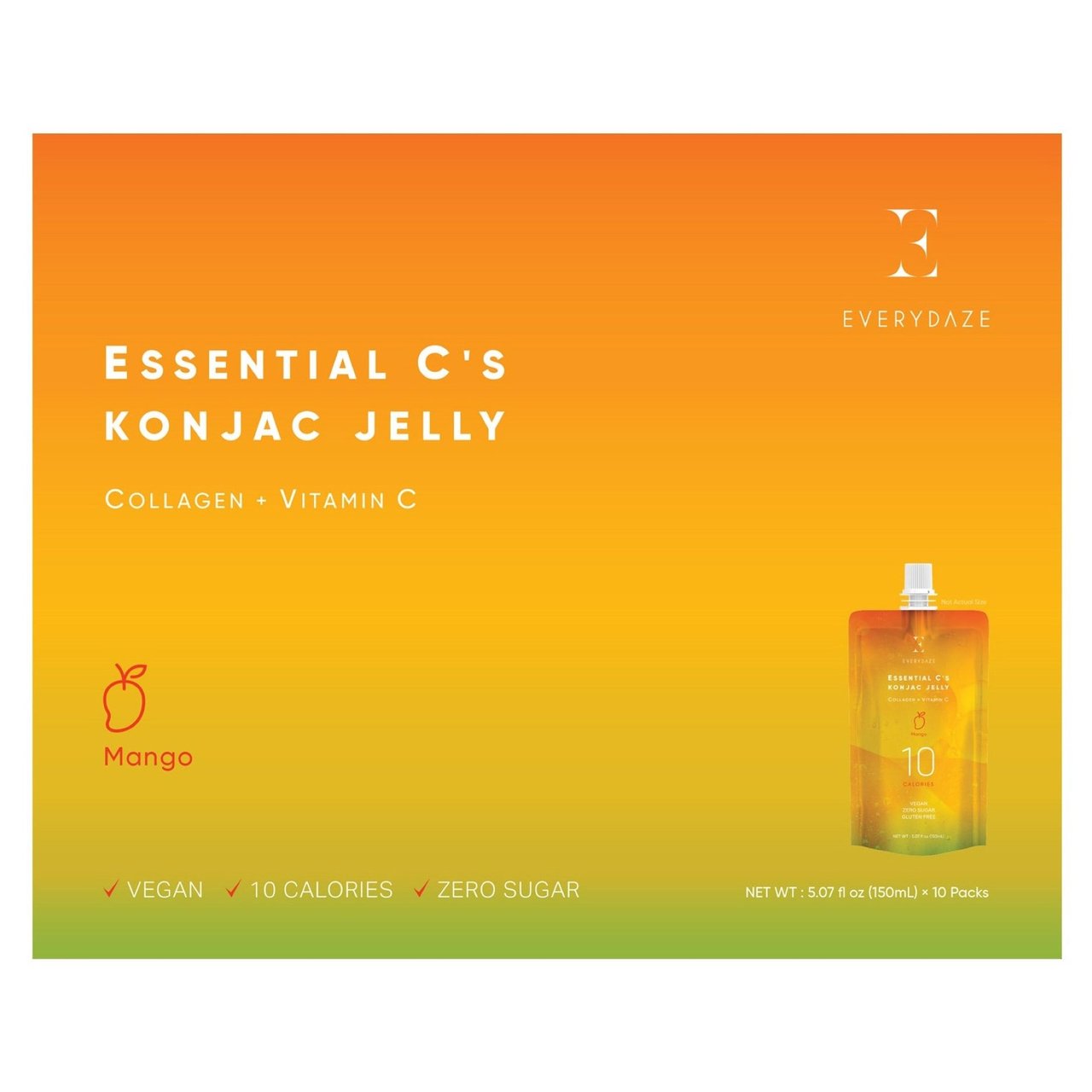 Essential C's Konjac Jelly Mango 10 Pack 5.07 Ounces Ea - Image 1