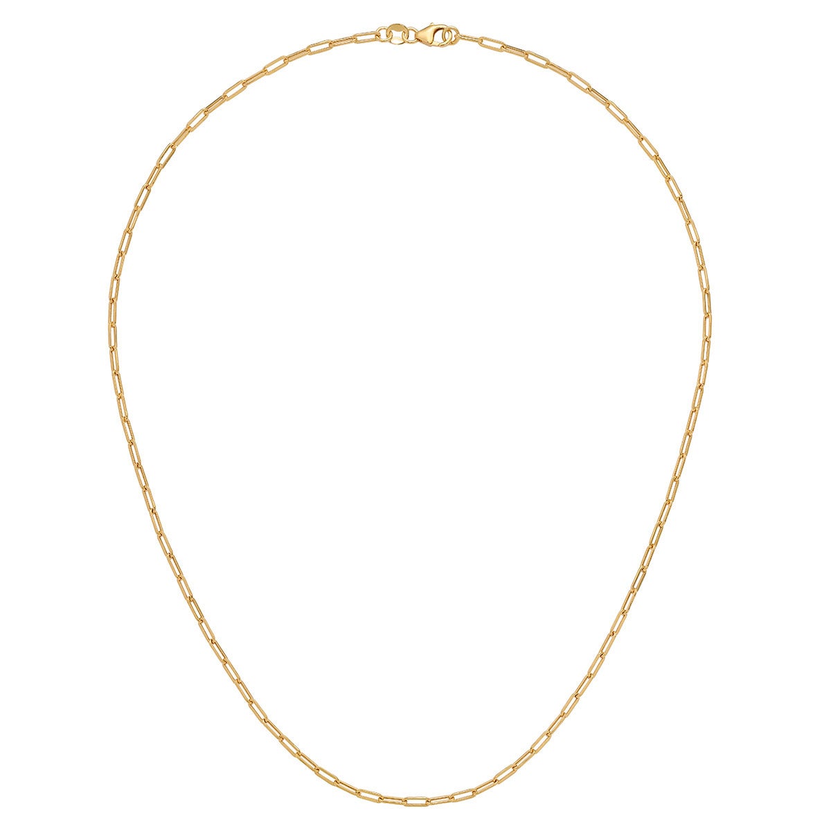14kt Yellow Gold Paperclip Necklace 18" Made in Italy - Image 1