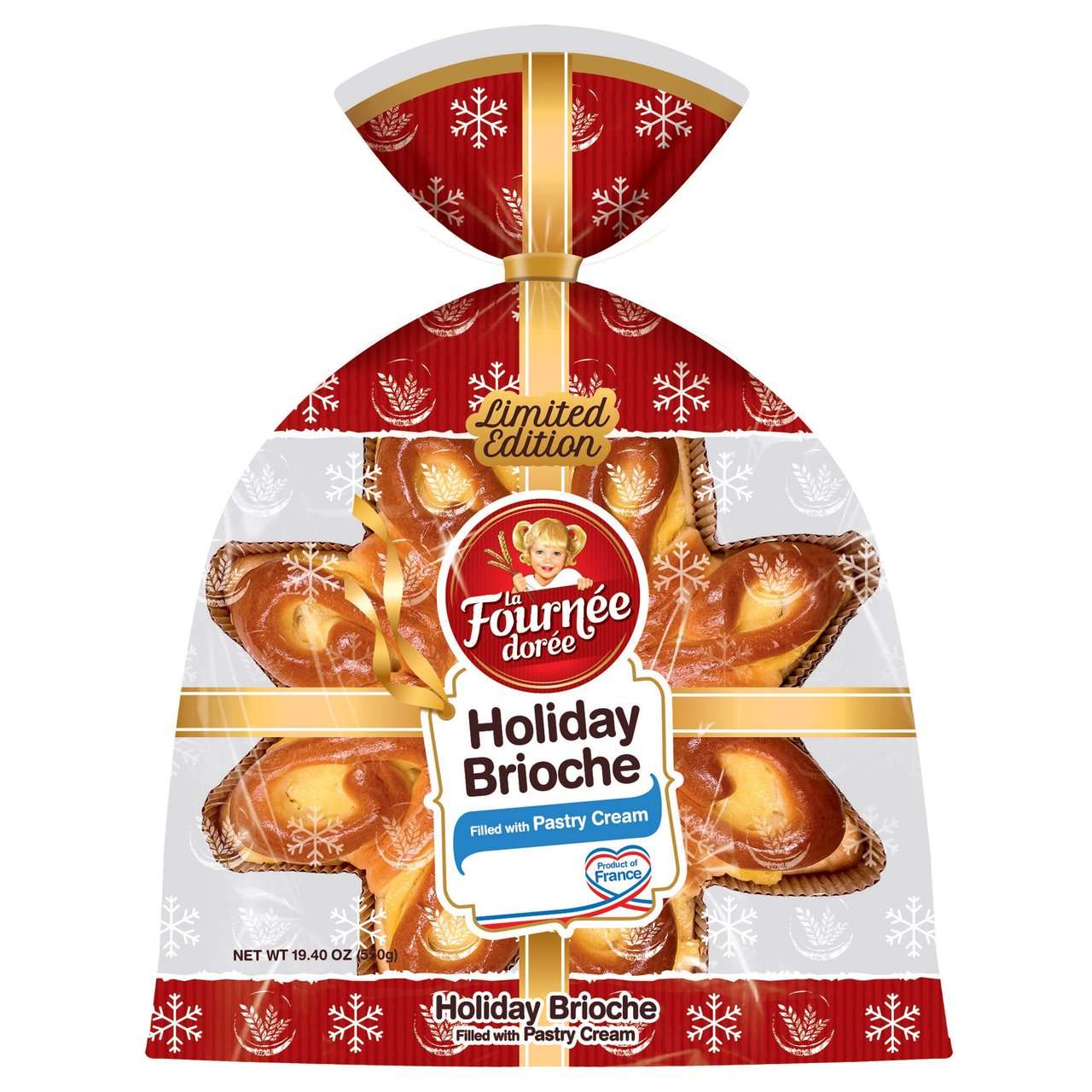 La Fournée Dorée Holiday Star Brioche 19.4 oz (1.21 lbs)