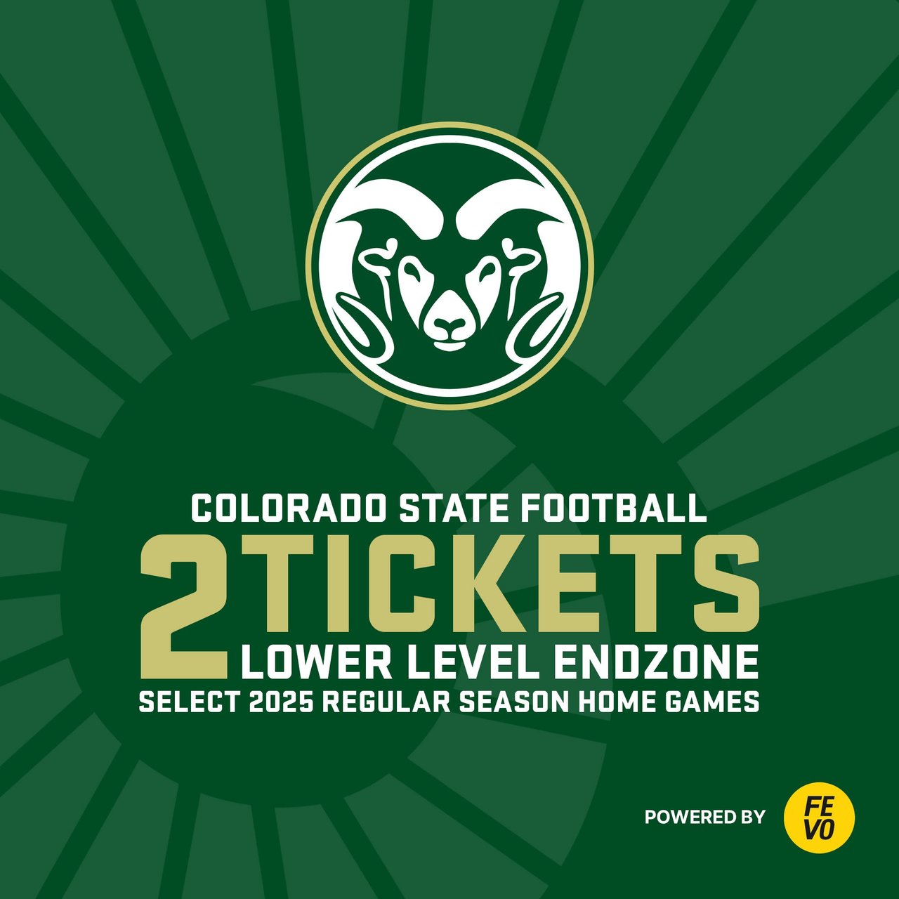 NCAA Colorado State Football - 2 Lower Level End Zone Tickets (eVoucher, Non-Refundable)