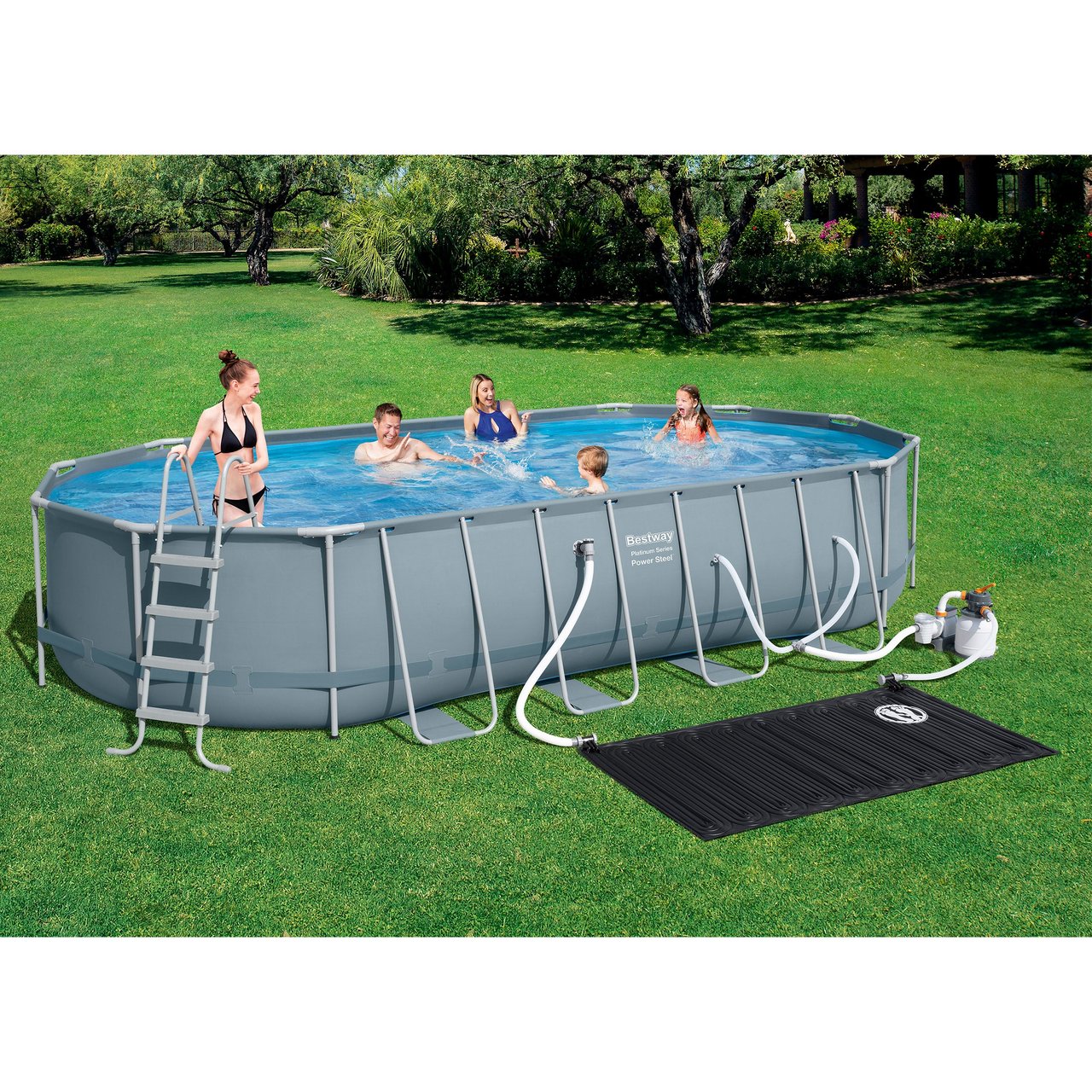 Bestway Oval Frame Pool 22' x 12' x 4' - Image 1