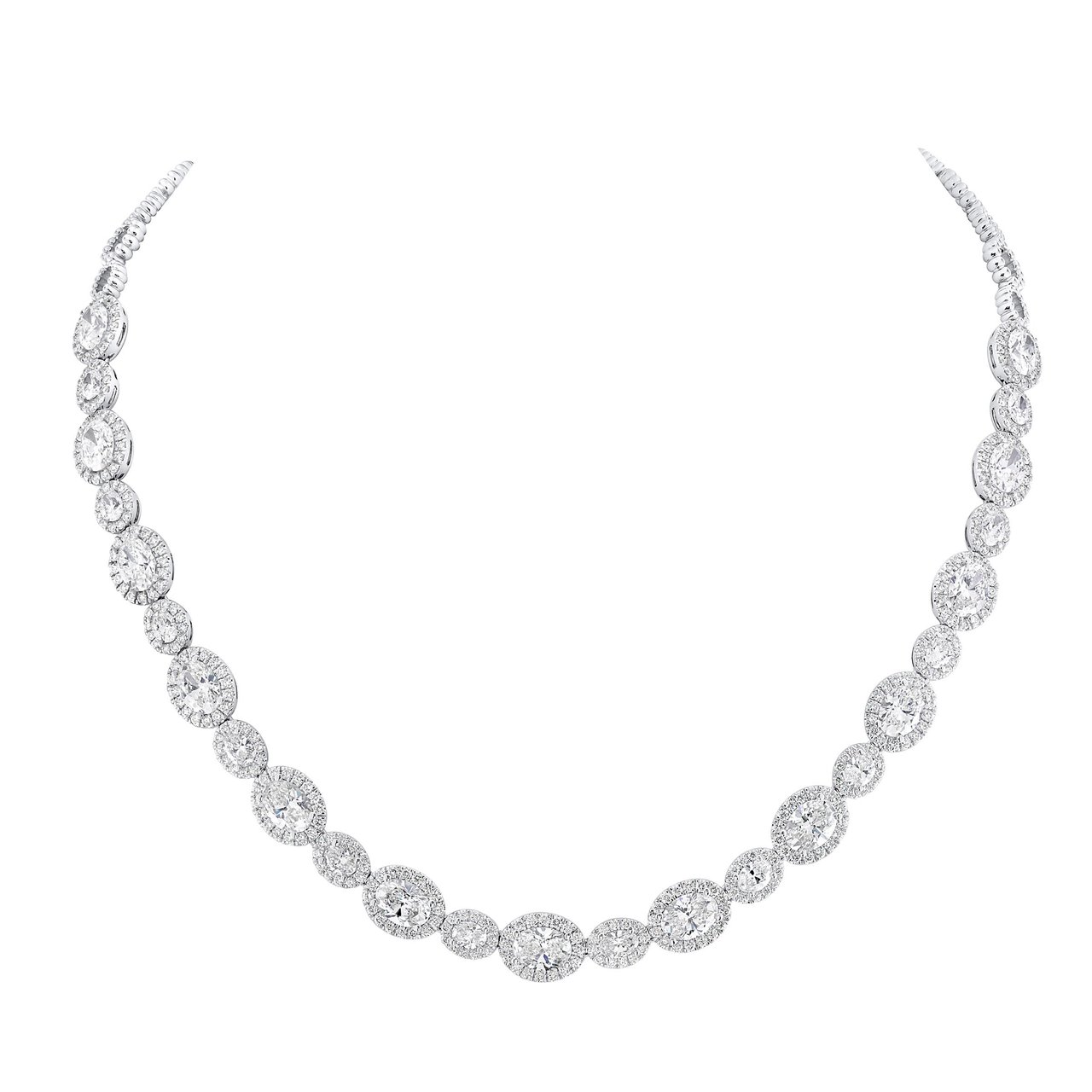 18kt White Gold VS2, I, 14.19 ctw Multi-Cut Diamond Necklace - Image 1