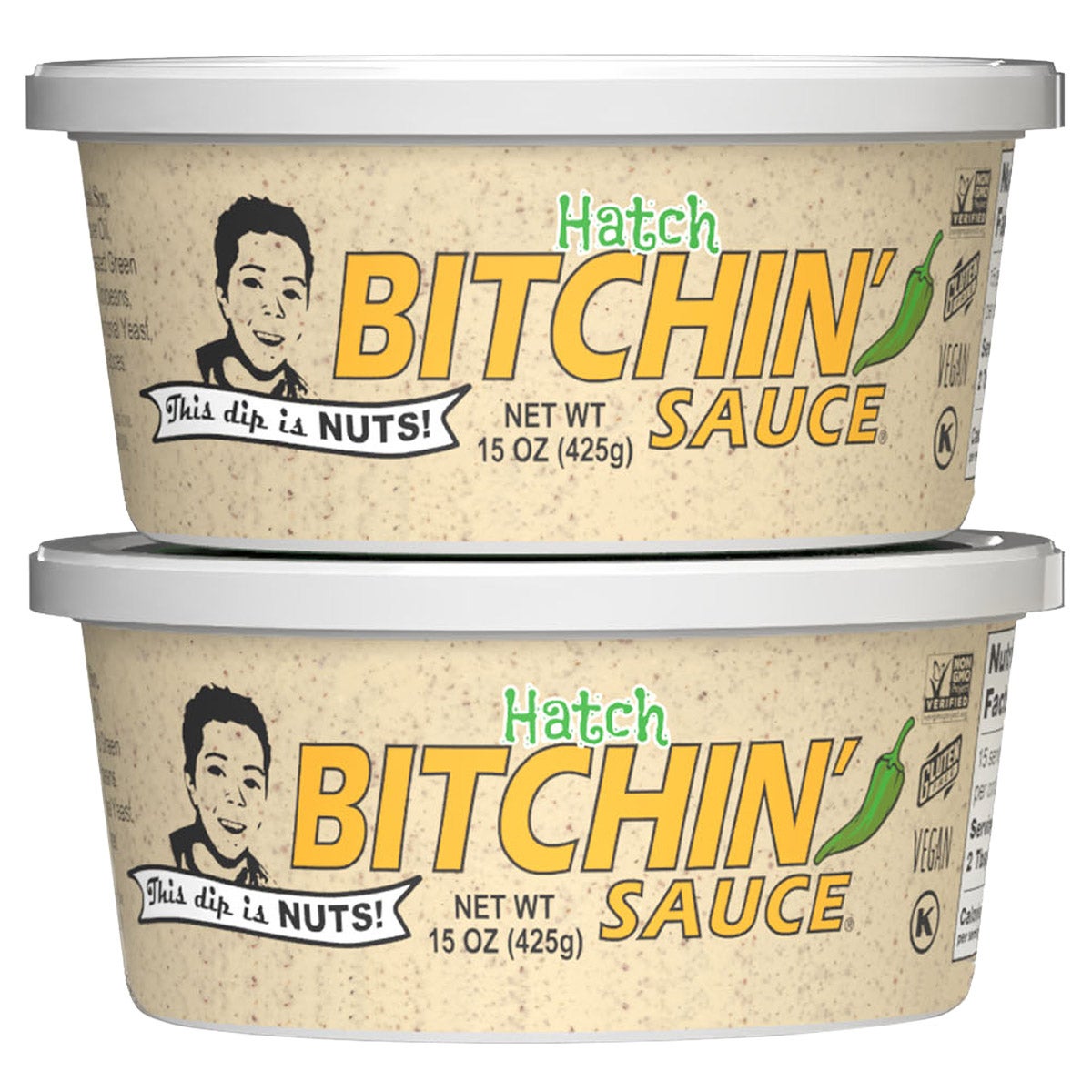 Bitchin' Sauce Hatch Almond Dip, 2 x 15 oz - Image 1