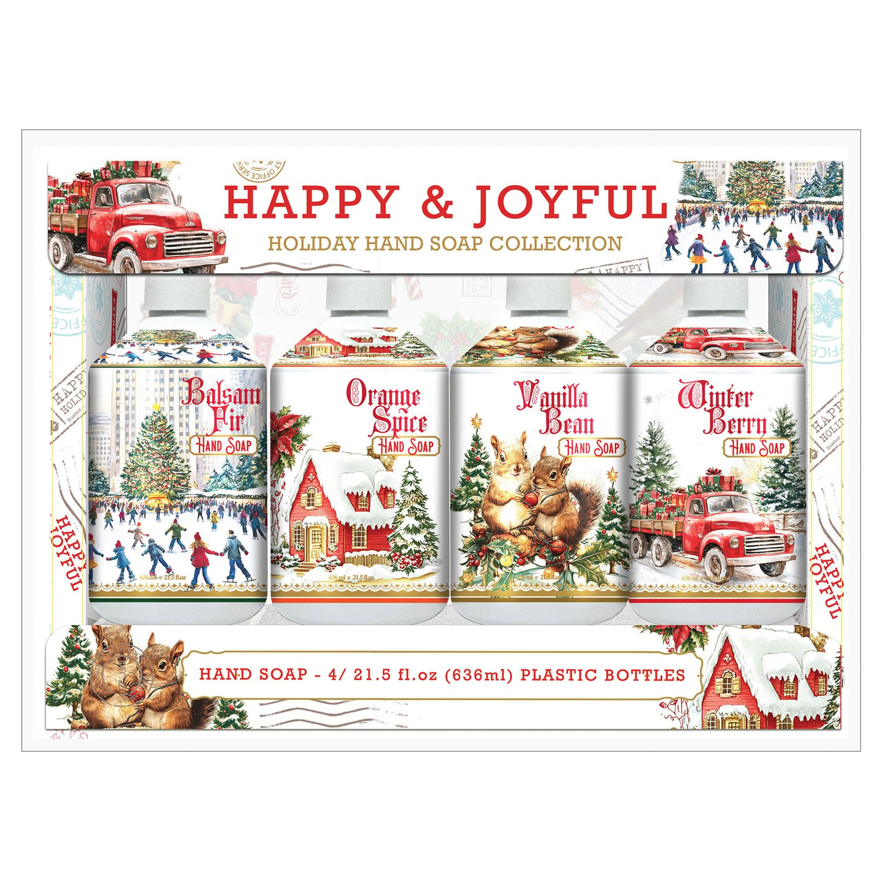 Happy & Joyful Holiday Hand Soap 4-Pack, 21.5 FL OZ Each