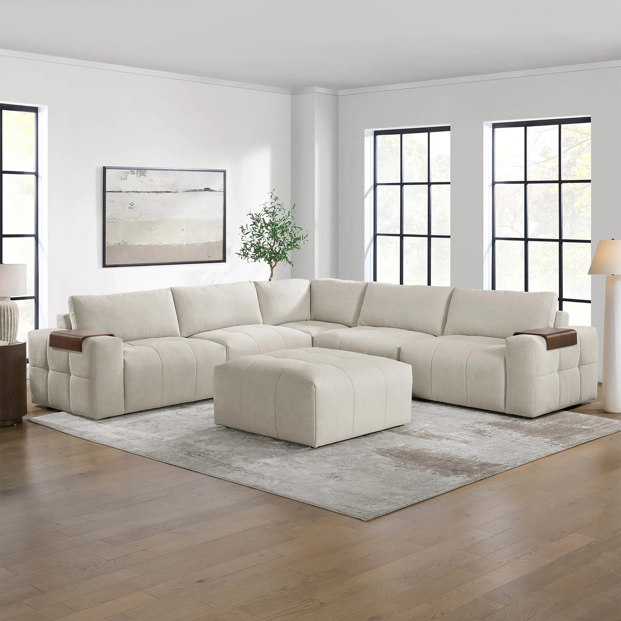 Aiden & Ivy Paige 6-Piece Modular Fabric Sectional - Image 1