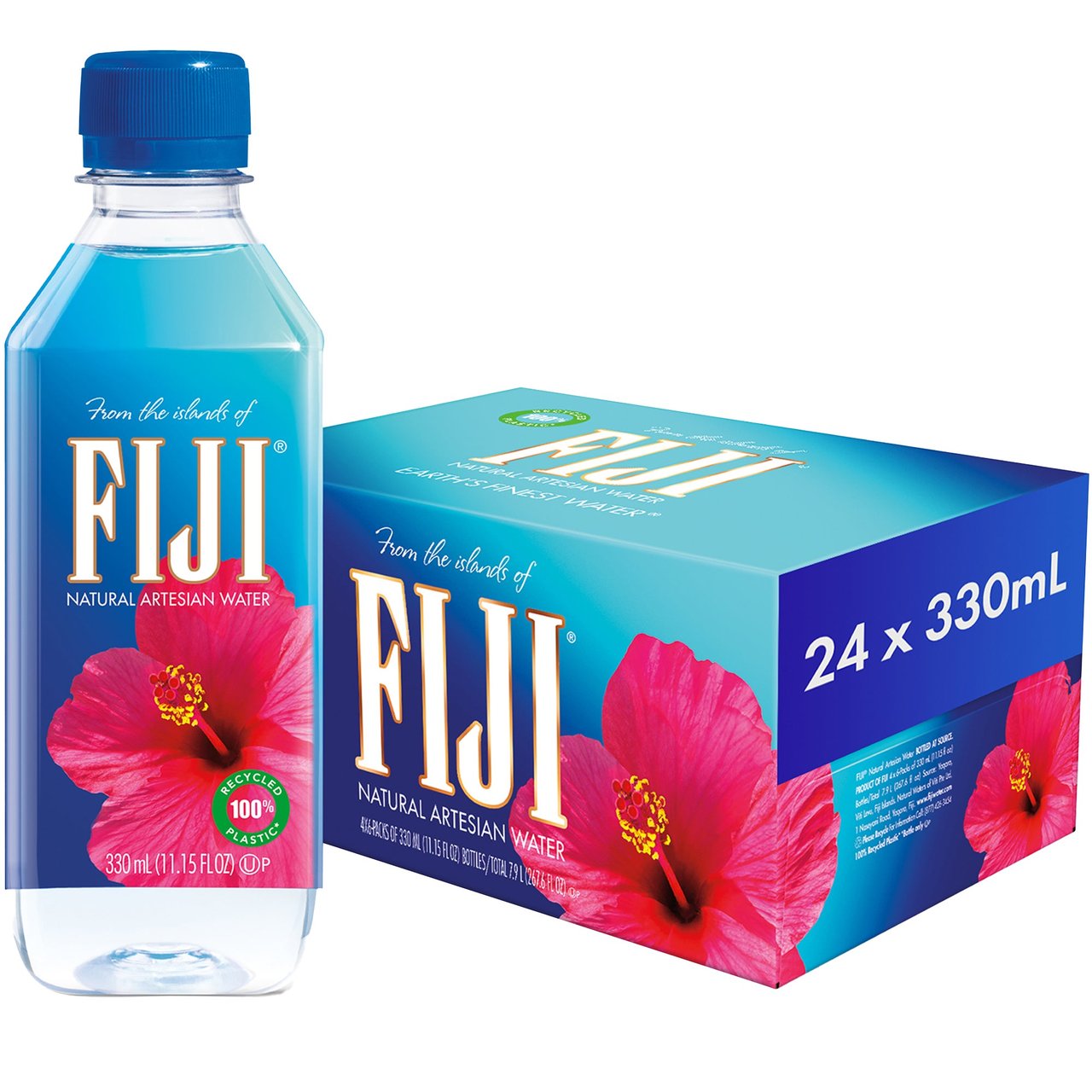FIJI Natural Artesian Water, 330 mL, 24 ct - Image 1