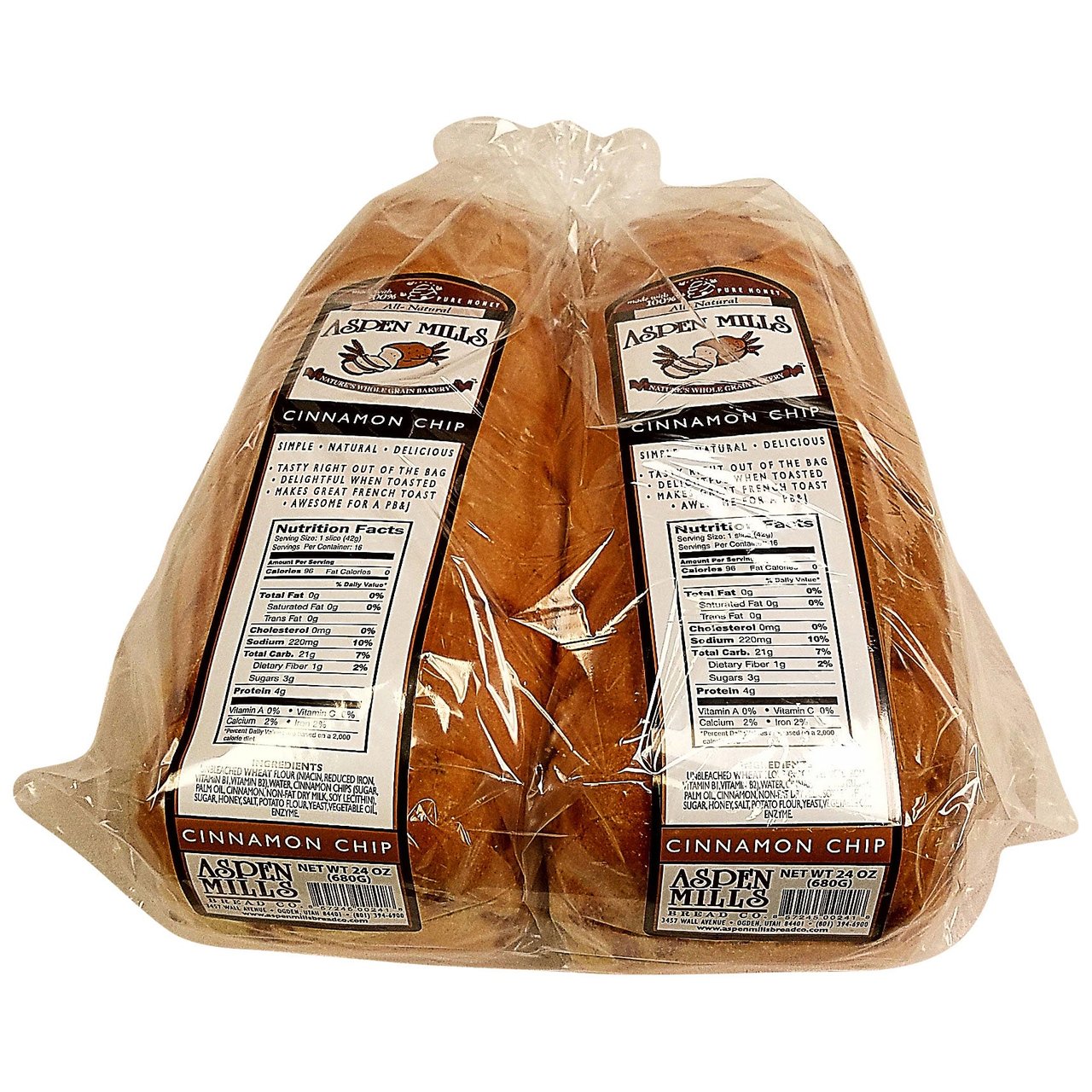 Aspen Mills Cinnamon Chip Bread, 2 x 24 oz