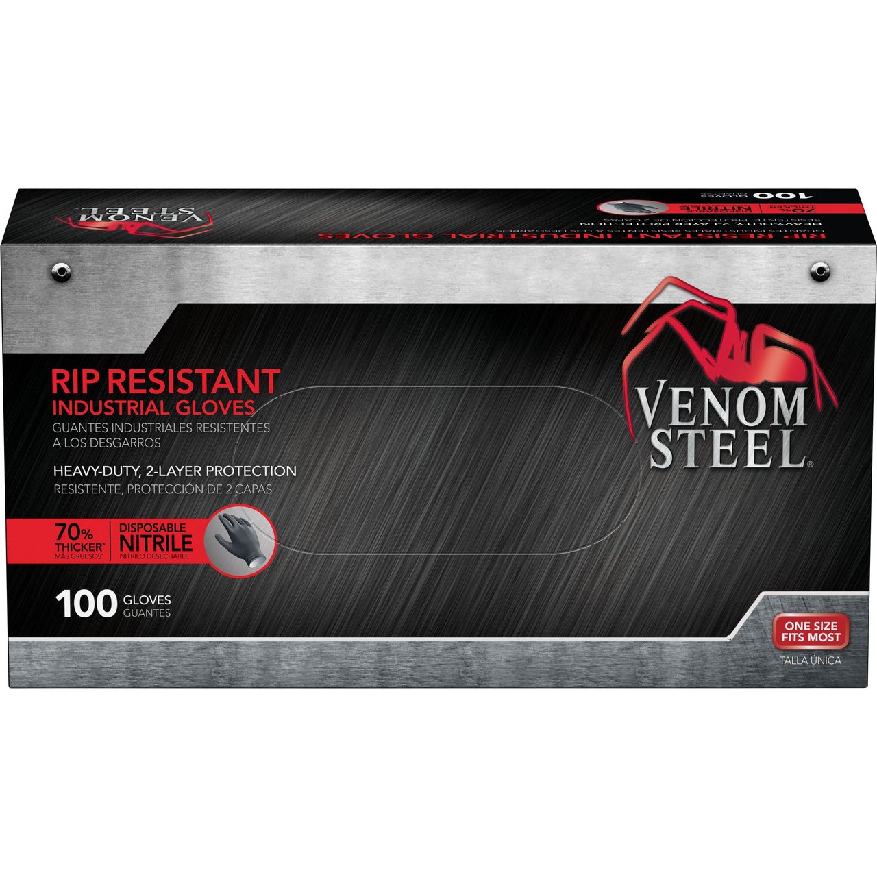Venom Steel Industrial Nitrile Gloves, One Size, 100-Count - Image 1