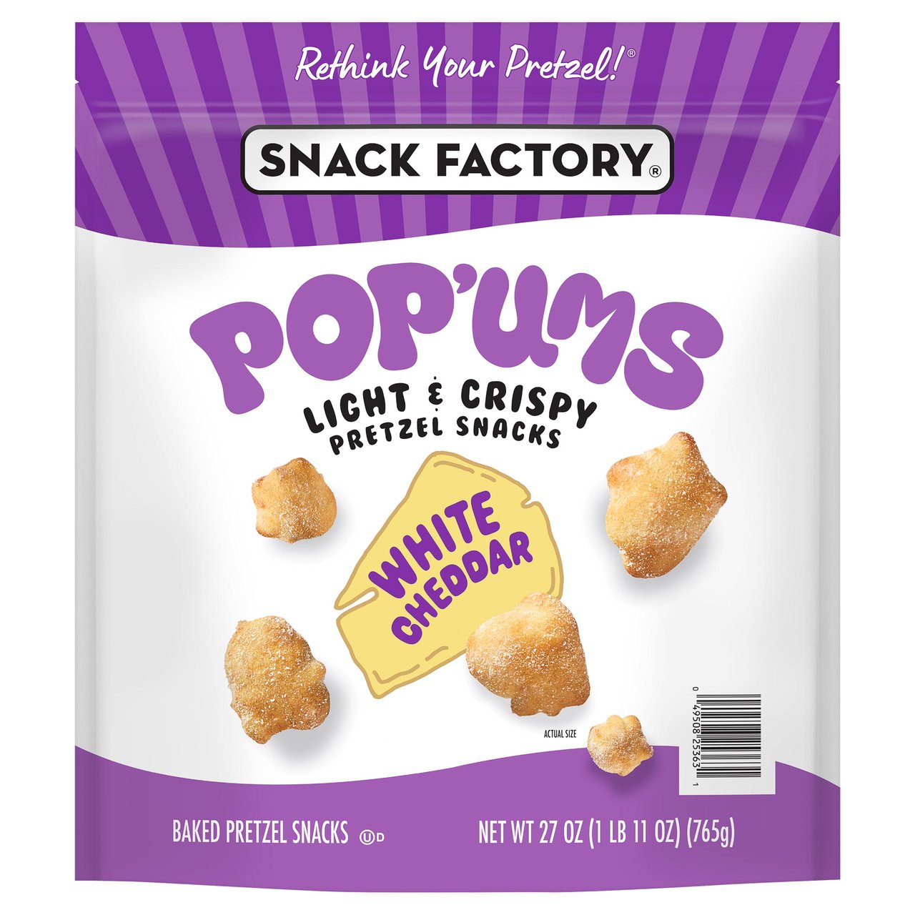 Snack Factory Pop'ums White Cheddar 27 Ounce Bag - Image 1