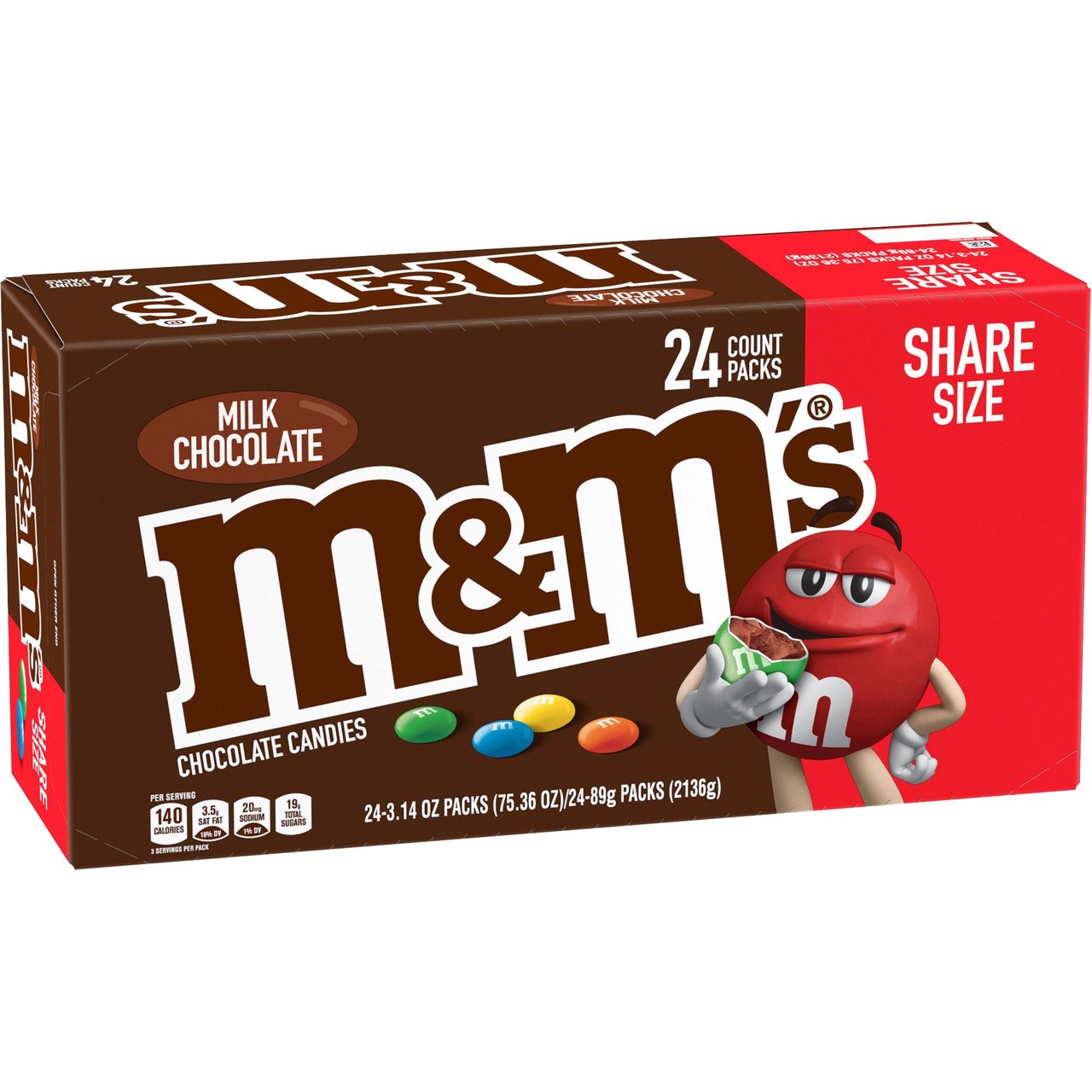 M&M's Plain Milk Chocolate Share Size 24 CT/3.14 OZ - Image 1