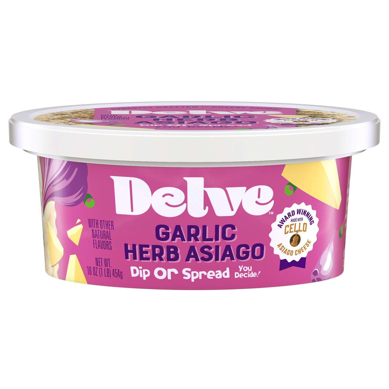 Delve Garlic Herb Asiago Dip 16 Ounce Container - Image 1