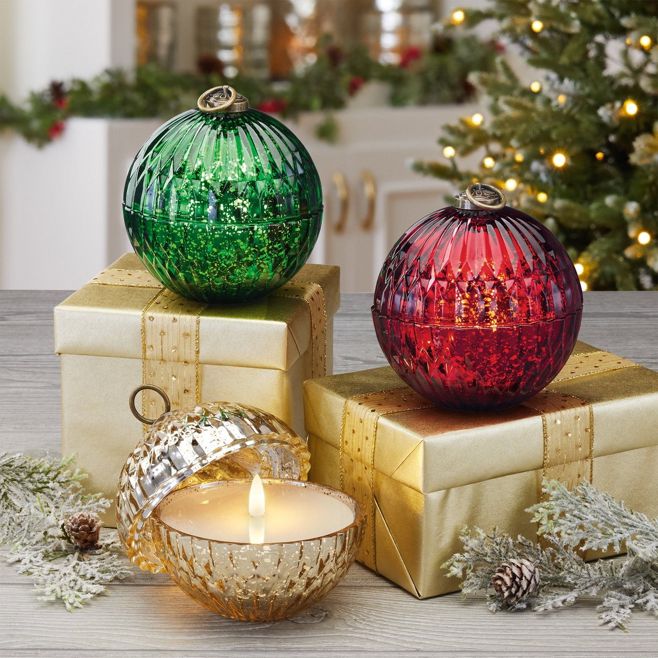 Glass LED Candles, Set of 3 - Image 1