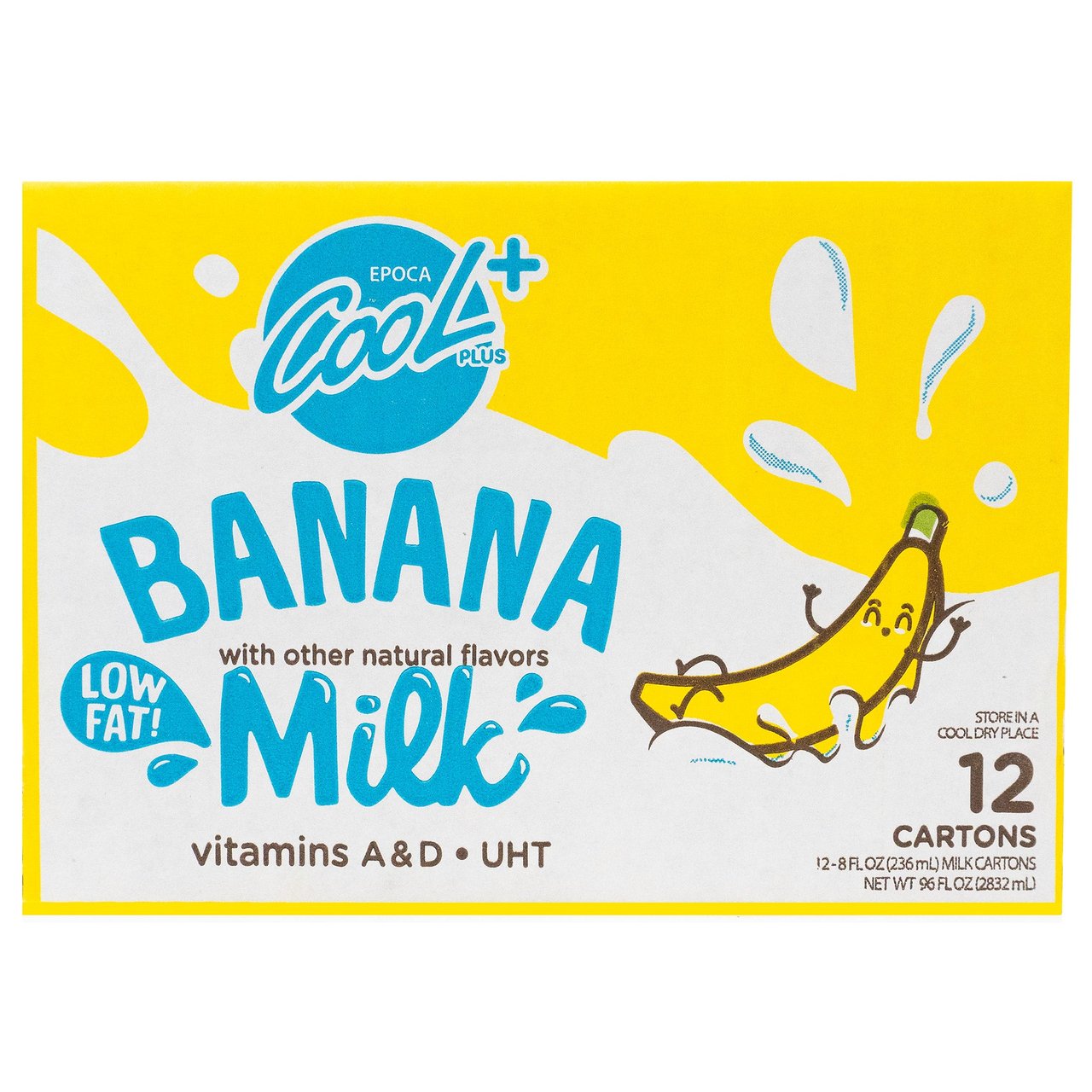 Cool Plus Banana Milk, 8 fl oz, 12-Count