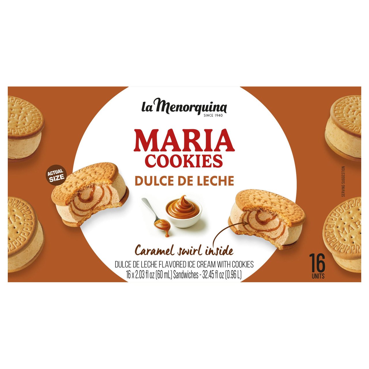 LA MENORQUINA MARIA DULCE DE LECHE CARAMEL SANDWICH 16CT - Image 1
