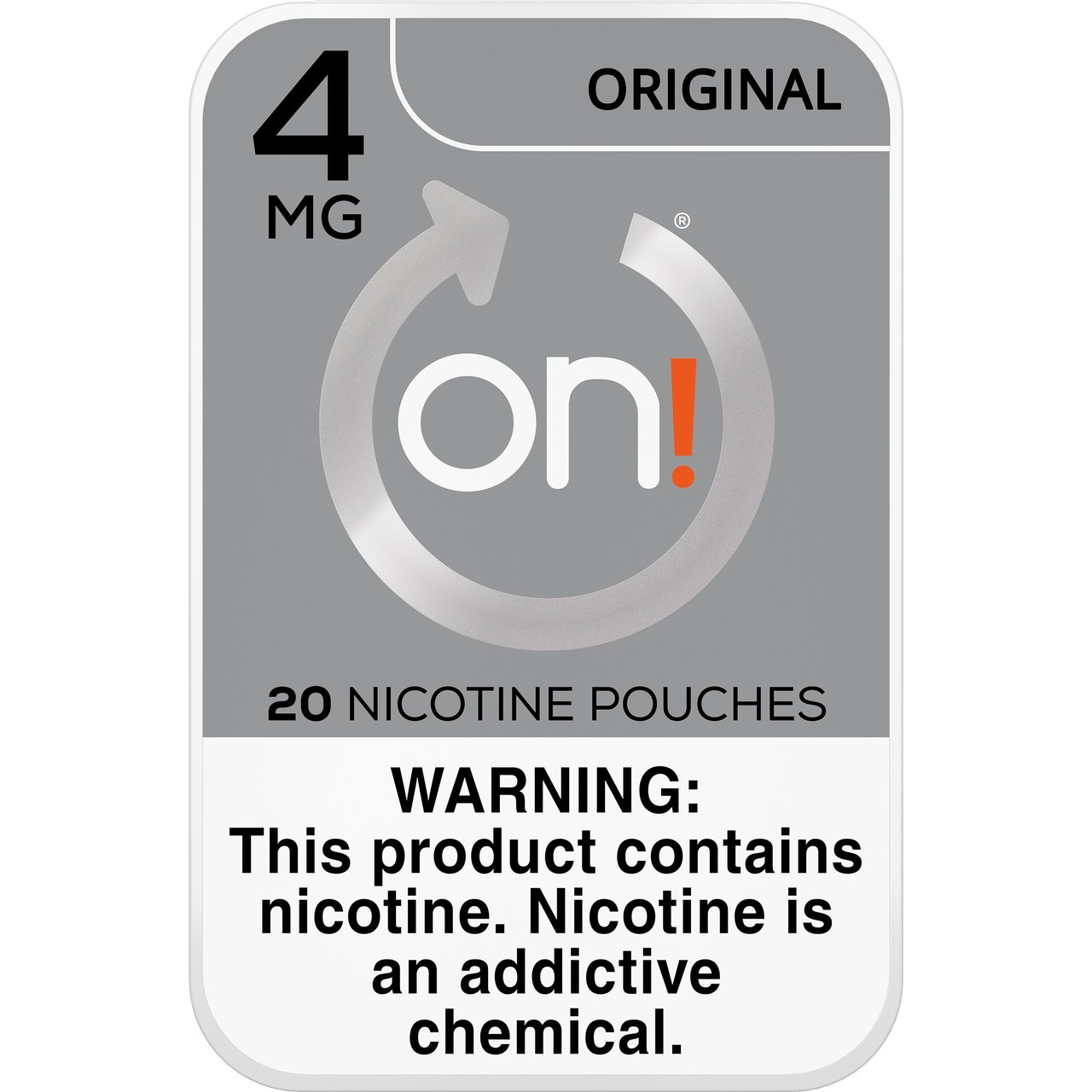 On! Original 4mg Nicotine Pouches, 5 Cans - Image 1