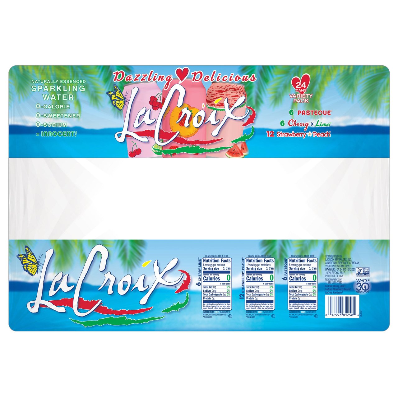 LaCroix Dazzling Delicious Sparkling Water Variety Pack, 24 x 12 fl oz - Image 1