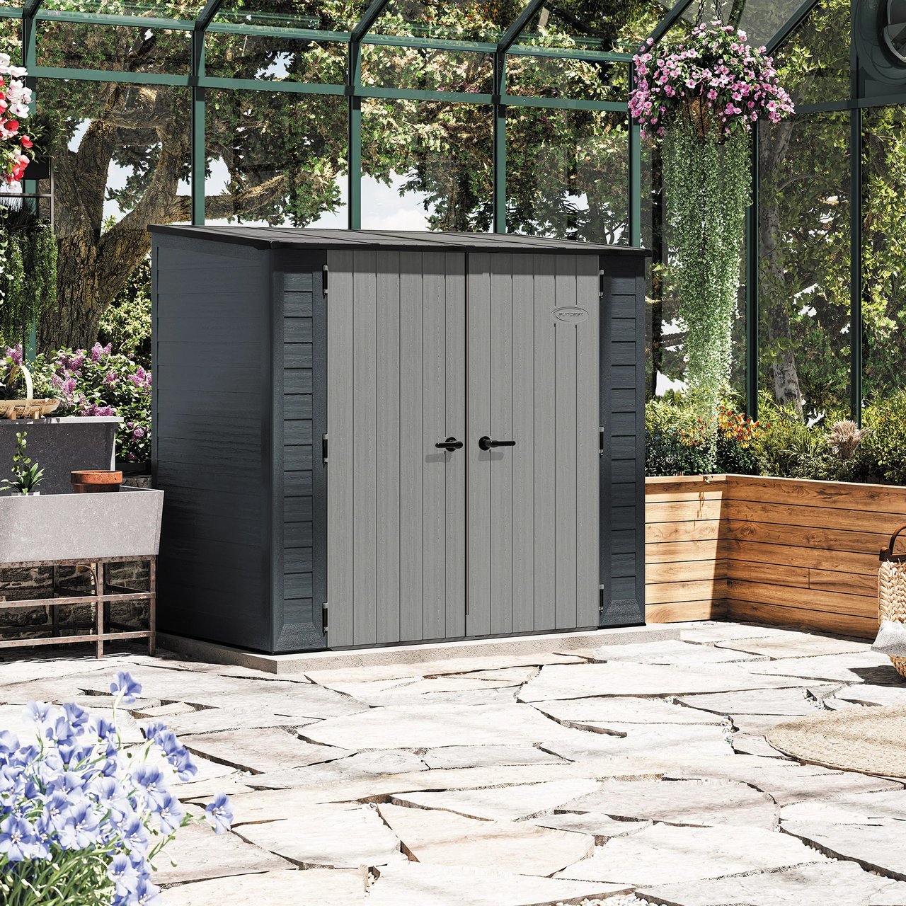 Suncast 7' x 4' Modern Resin Storage Shed - Image 1