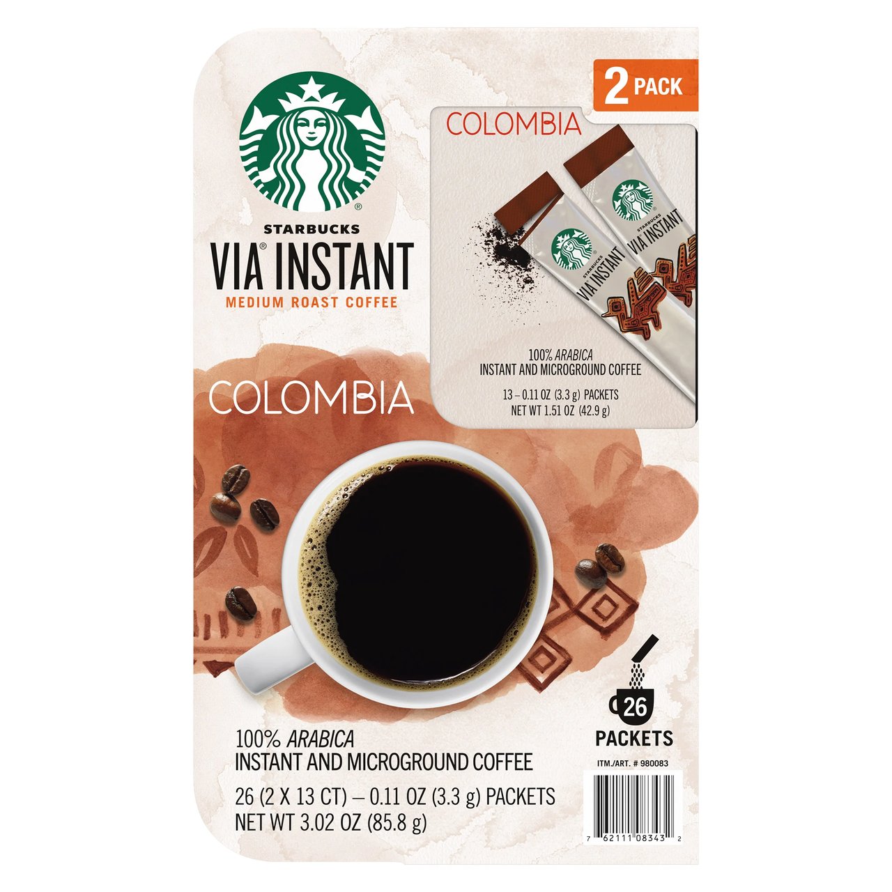 Starbucks VIA Colombian Coffee 3.02 oz - Image 1