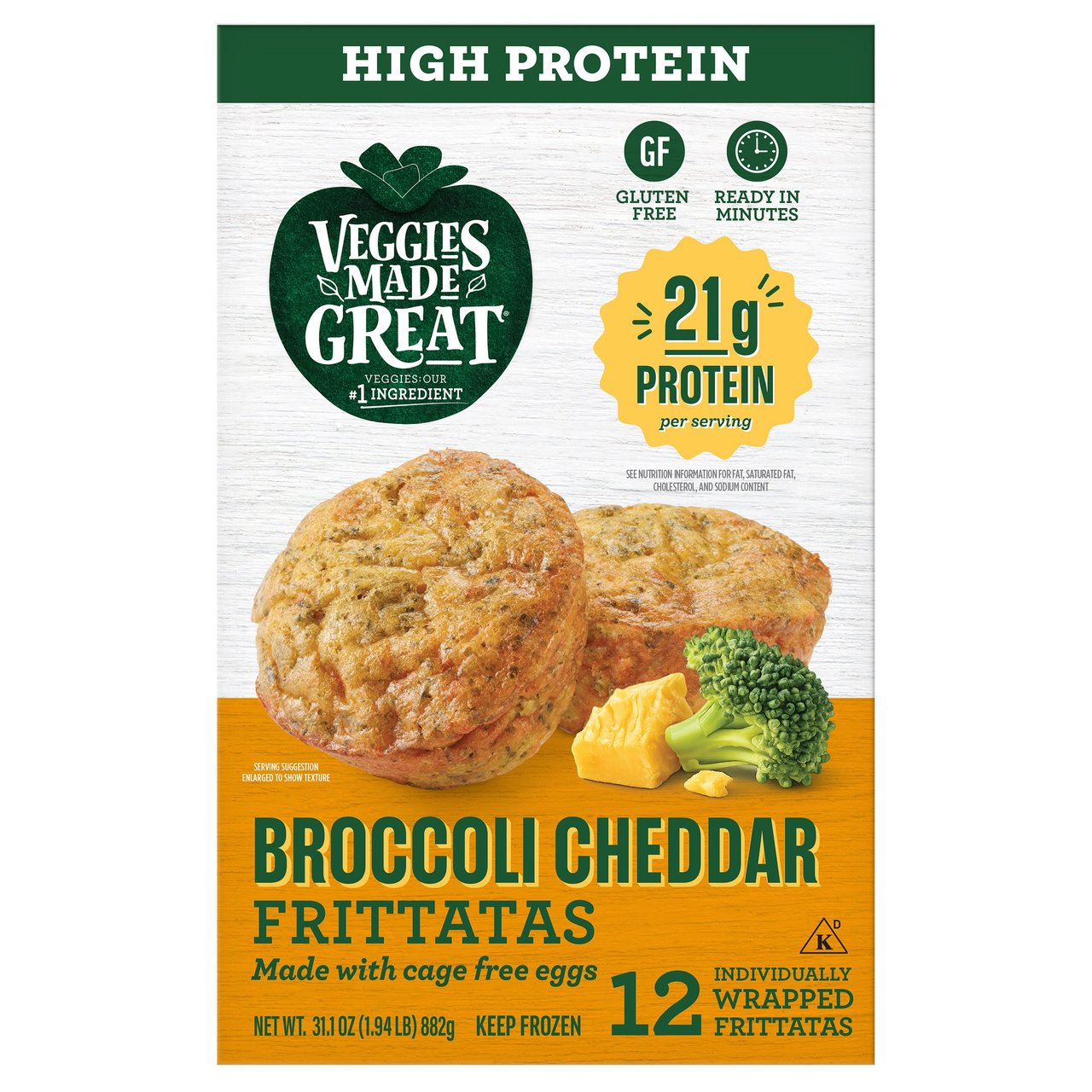 VEGGIES MADE GREAT BROCCOLI CHEDDAR PROTEIN FRITTATA 12 CT - Image 1