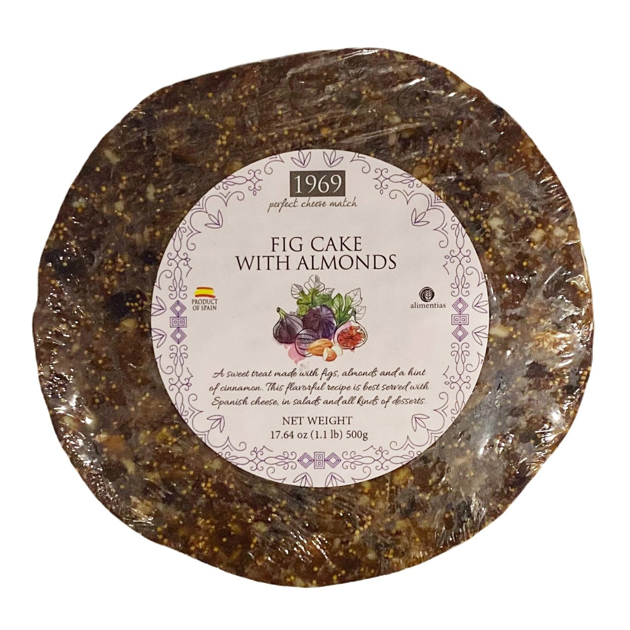 Alimentias Fig Cake with Almonds, 1.1 Pound - Image 1