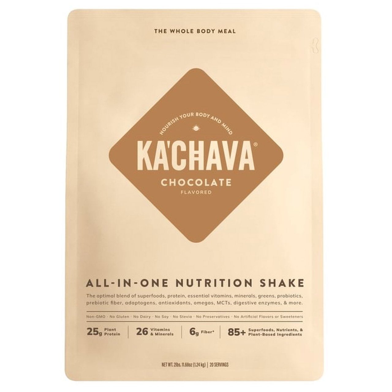 Ka'Chava Meal Replacement Shake, Chocolate, 20 Servings - Image 1