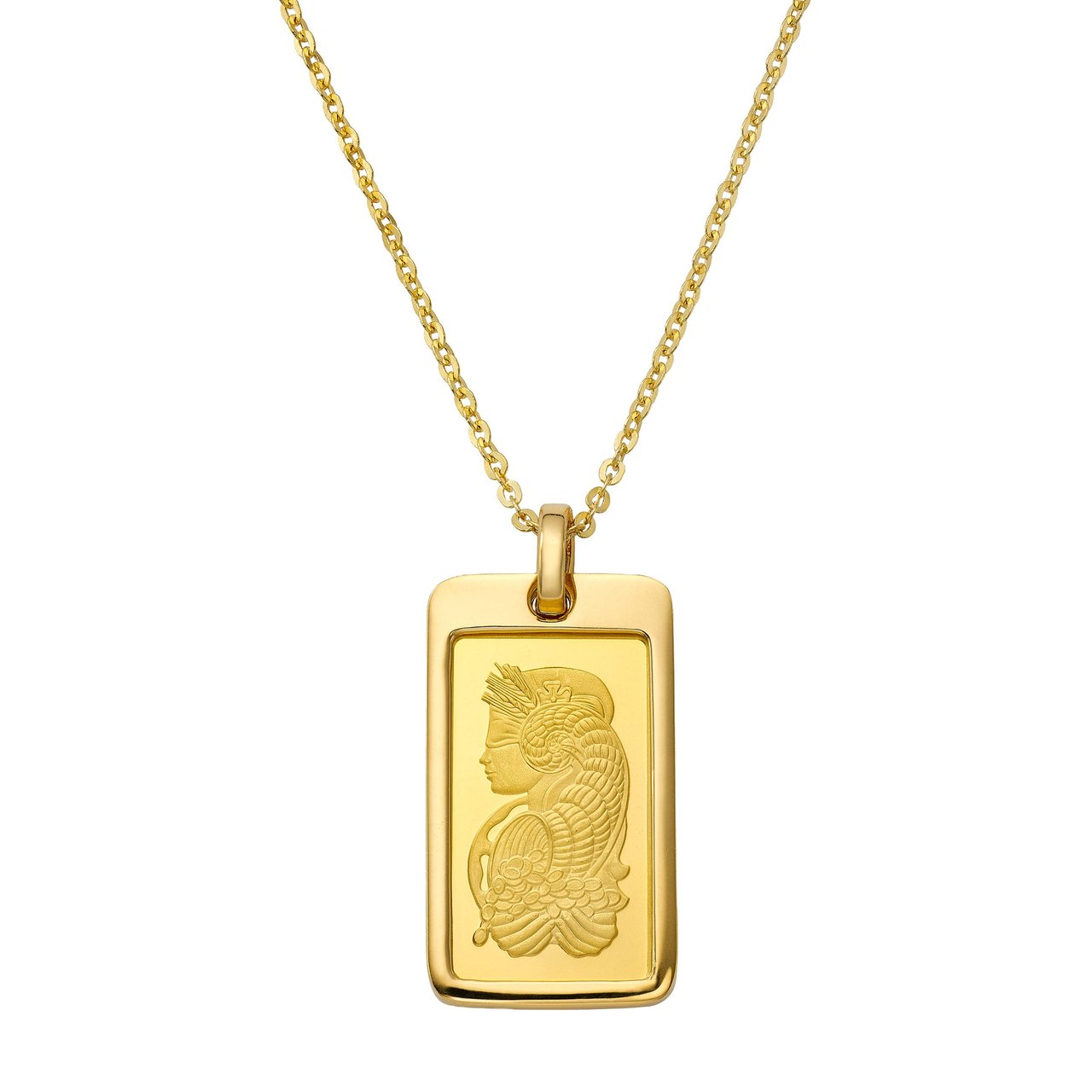 5 GRAM PAMP LADY FORTUNA W/18KT FRAME AND CHAIN 11.22 GRAMS - Image 1