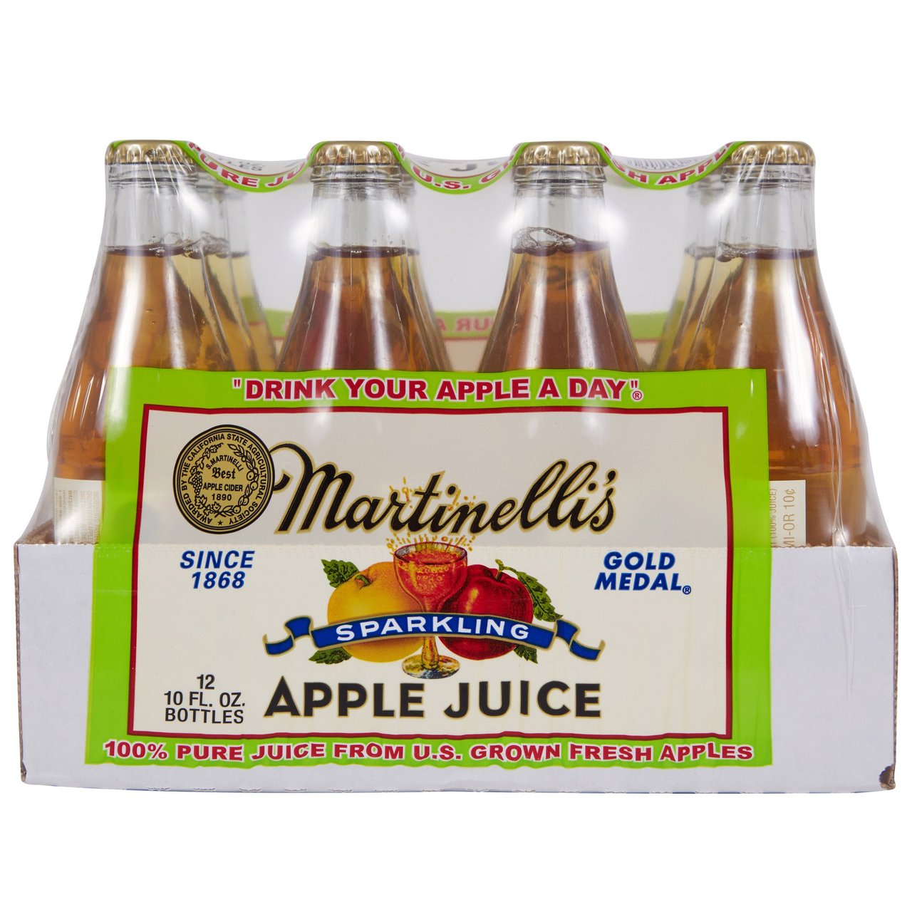 Martinelli's Sparkling Apple Juice, 12-Pack 10 fl oz Bottles