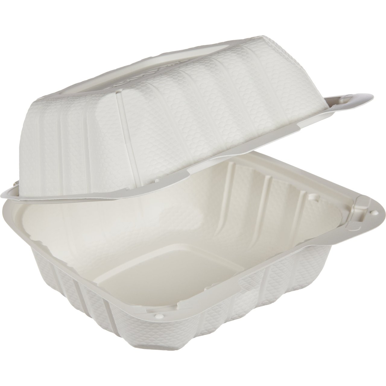 Vital International Solutions 6" Hinged Container Burger Box, White, 250 ct