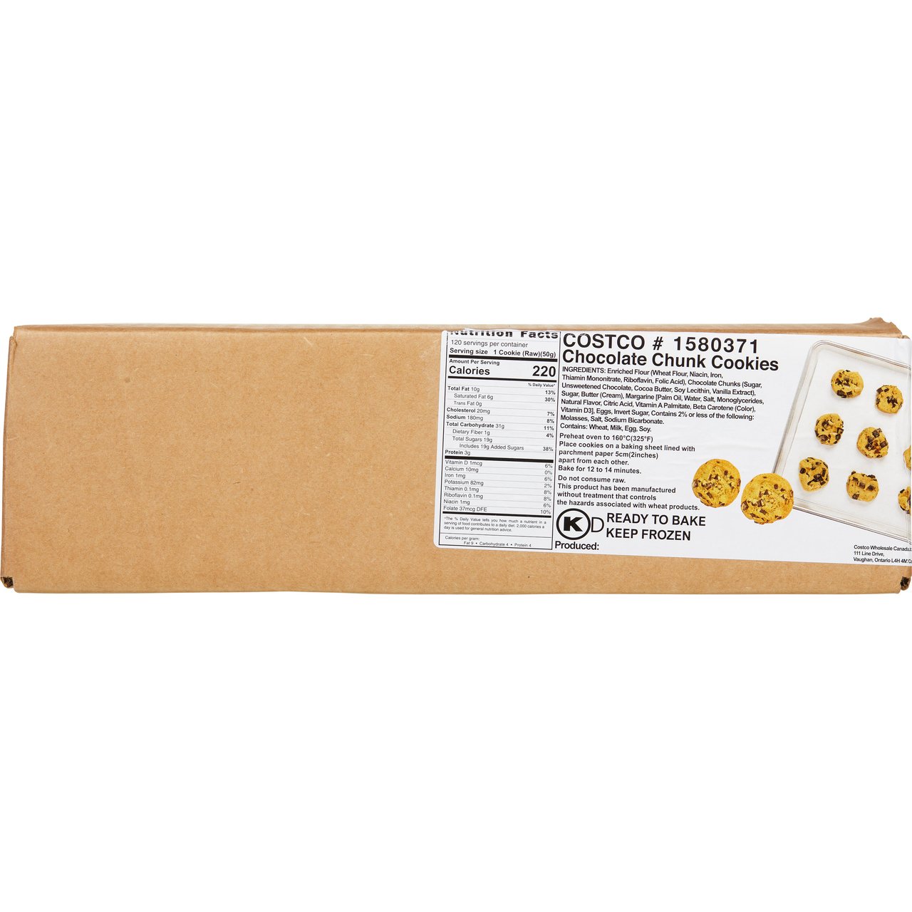 Kirkland Signature Chocolate Chunk Cookie 120 CT / 1.76 oz - Image 1