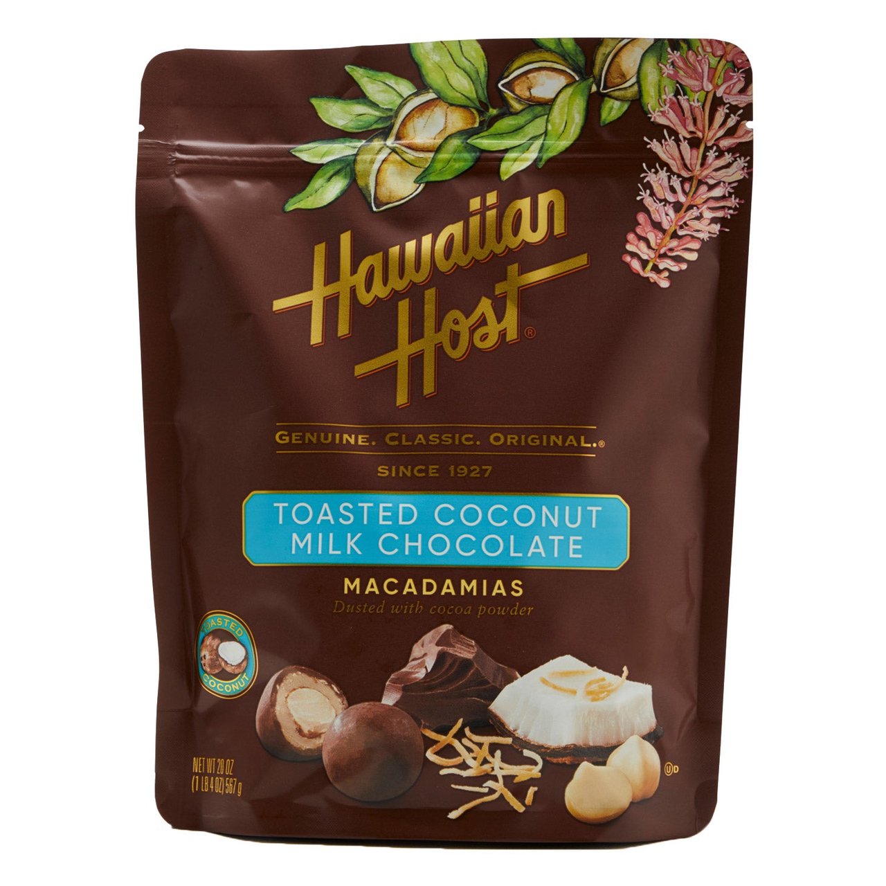 Hawaiian Host Toasted Coconut Milk Chocolate Macadamias 20 oz