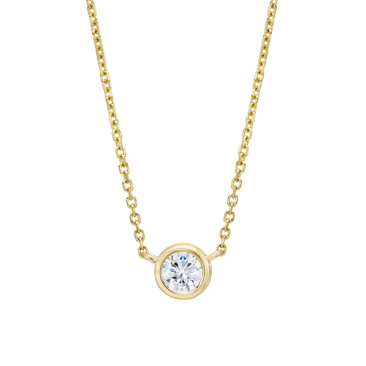 14KT Yellow Gold VS2 I 0.14 CTW Round Diamond Necklace - Image 1