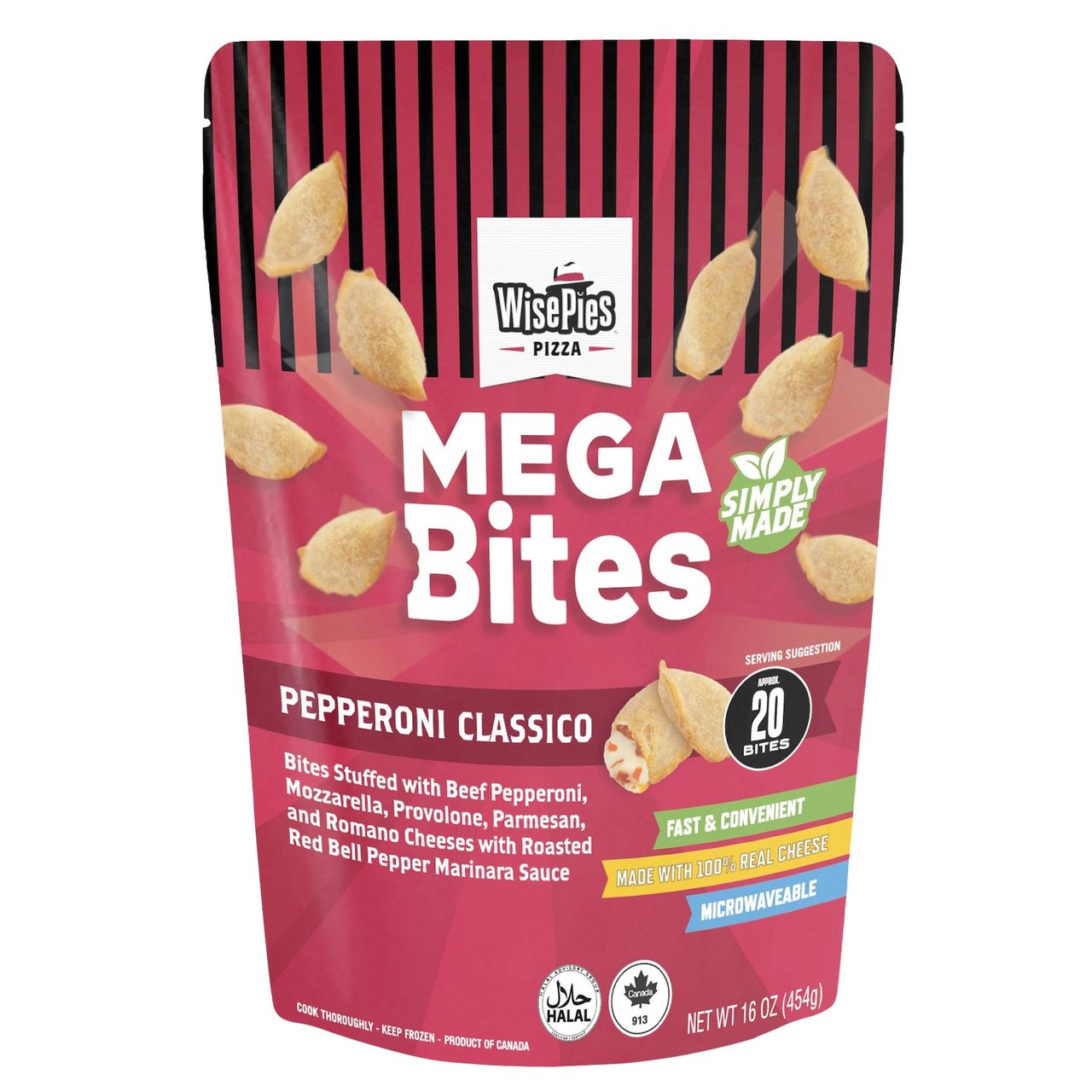 WisePies Uncured Pepperoni Mega Pizza Bites, 20 ct / 0.8 oz each - Image 1