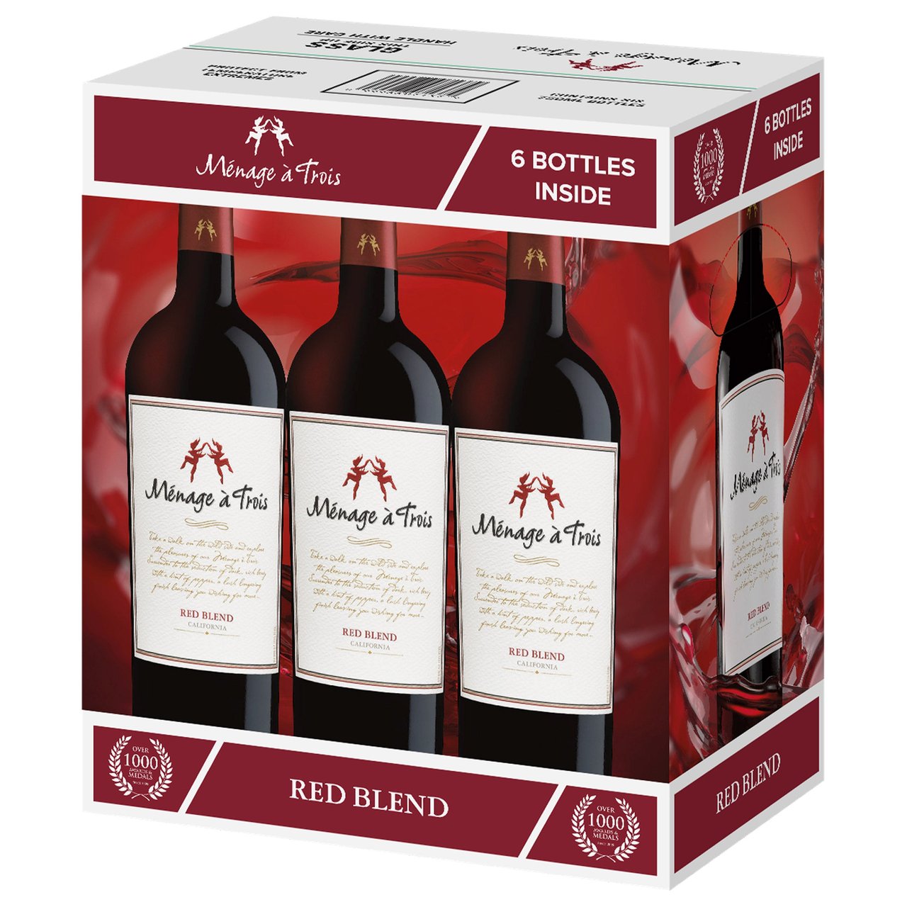 Ménage à Trois Red California Wine, Case Sale Only, 6/750 mL - Image 1