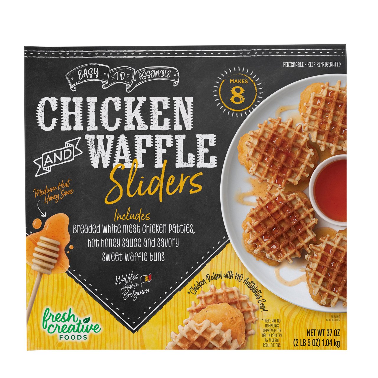 Fresh Creative Foods Chicken & Waffle Sliders, 36.9 oz (2.31 lbs) - Image 1