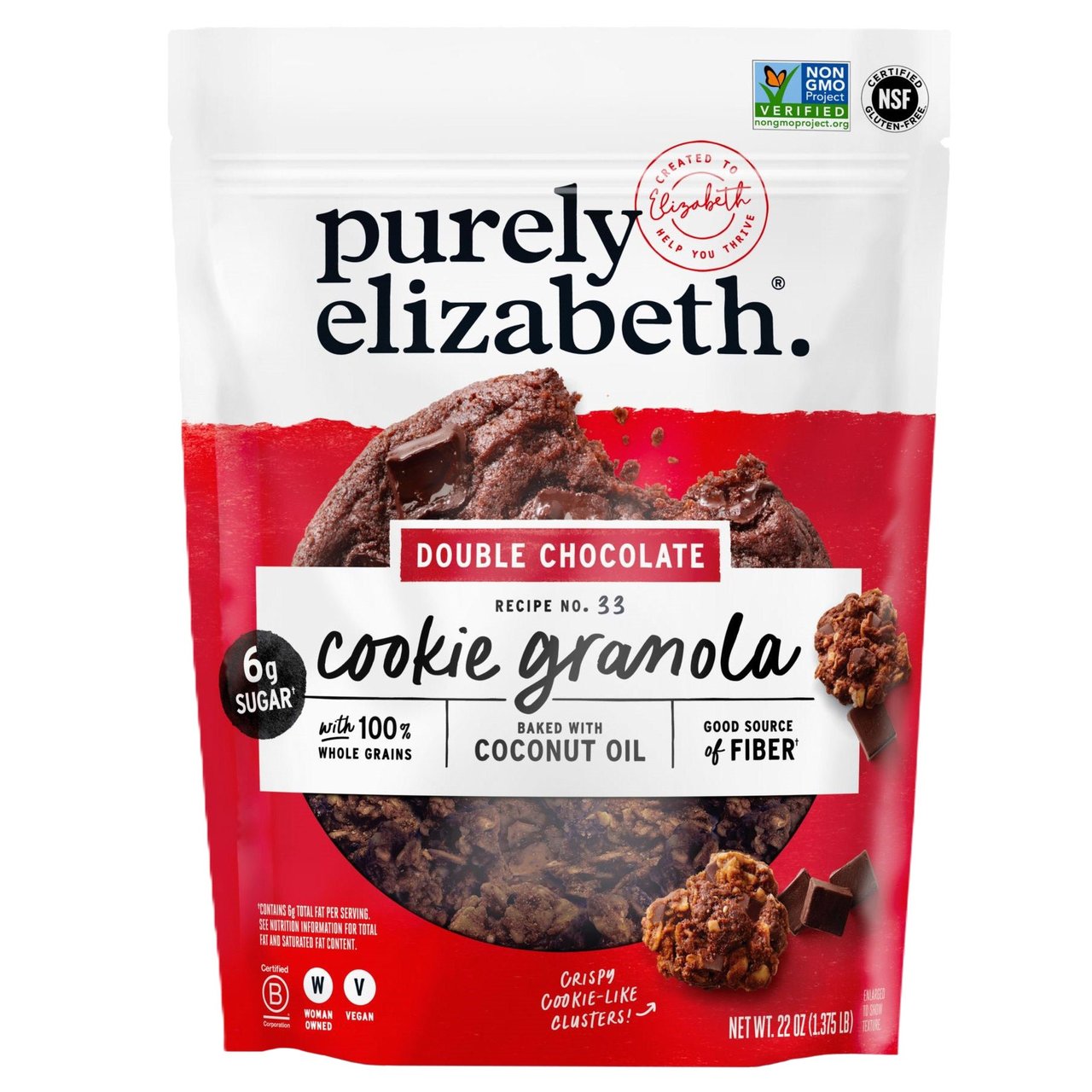 Purely Elizabeth Double Chocolate Cookie Granola 22 Ounce Bag - Image 1