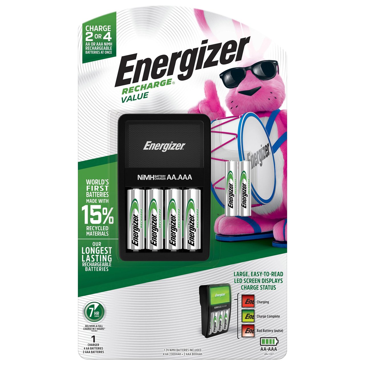 Energizer Rechargeable Value Charger Kit with 4 AA and 2 AAA NiMH Batteries - Image 1