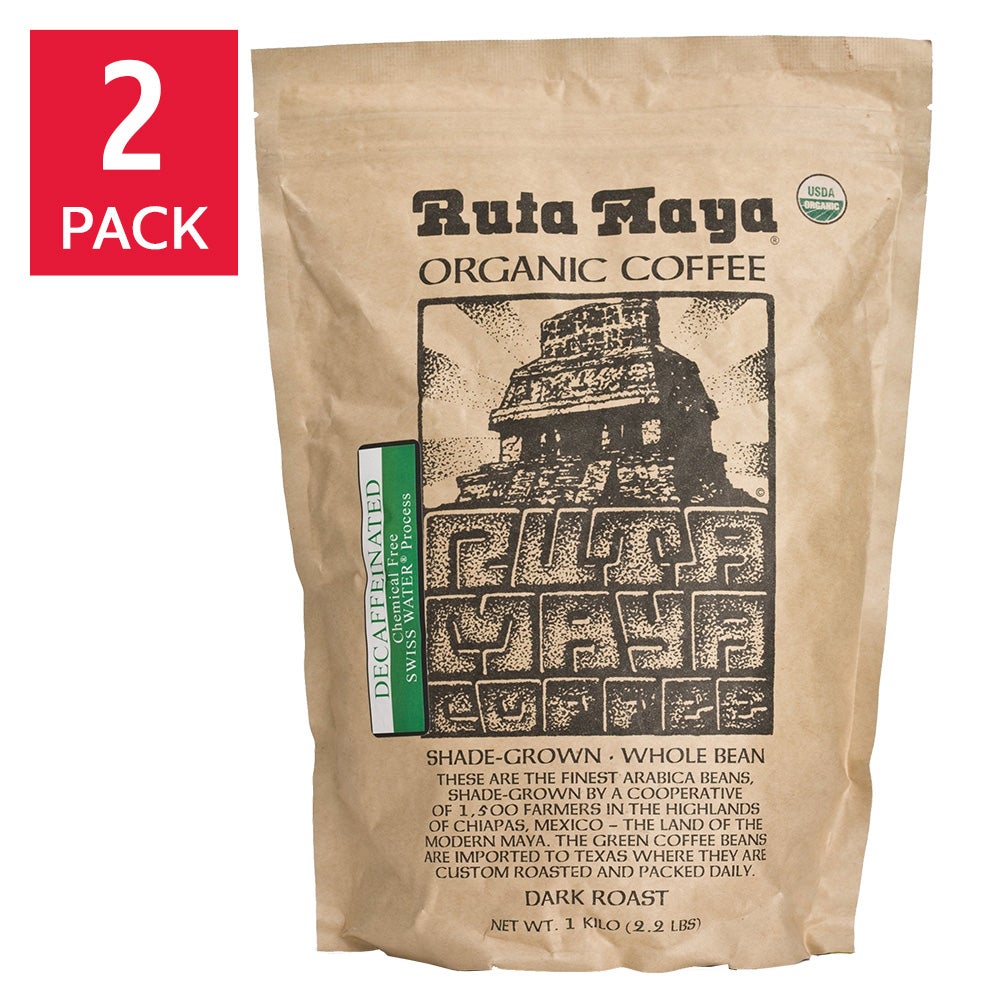 Ruta Maya Organic Whole Bean Decaf 35.2 oz (2.2 lbs)