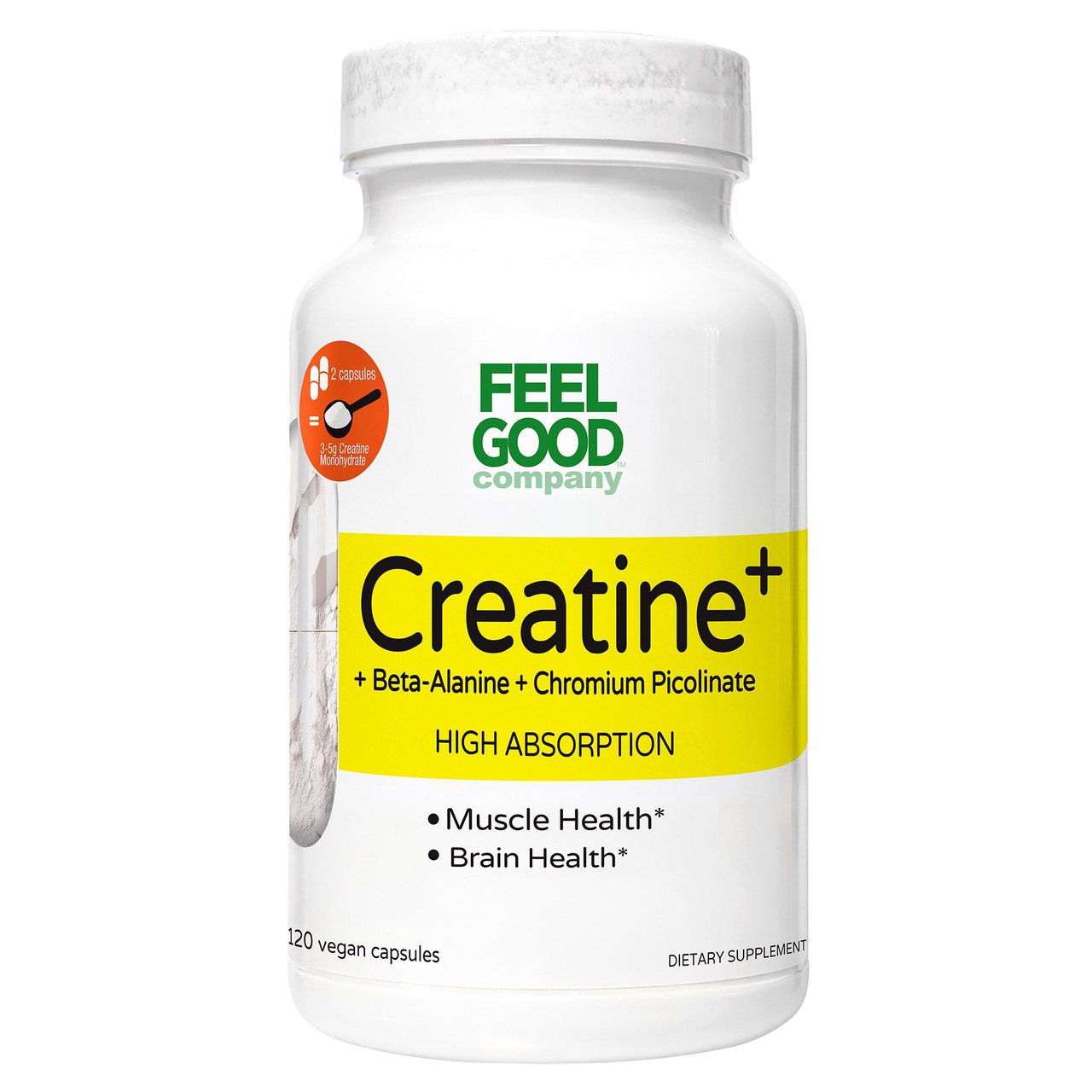 FEELGOOD Company Creatine+ 120 Vegan Capsules - Image 1