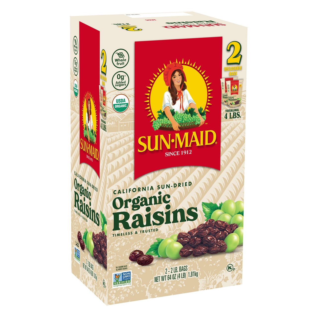 Organic Sun-Maid Raisins 2 Pack 32 Ounces Each - Image 1