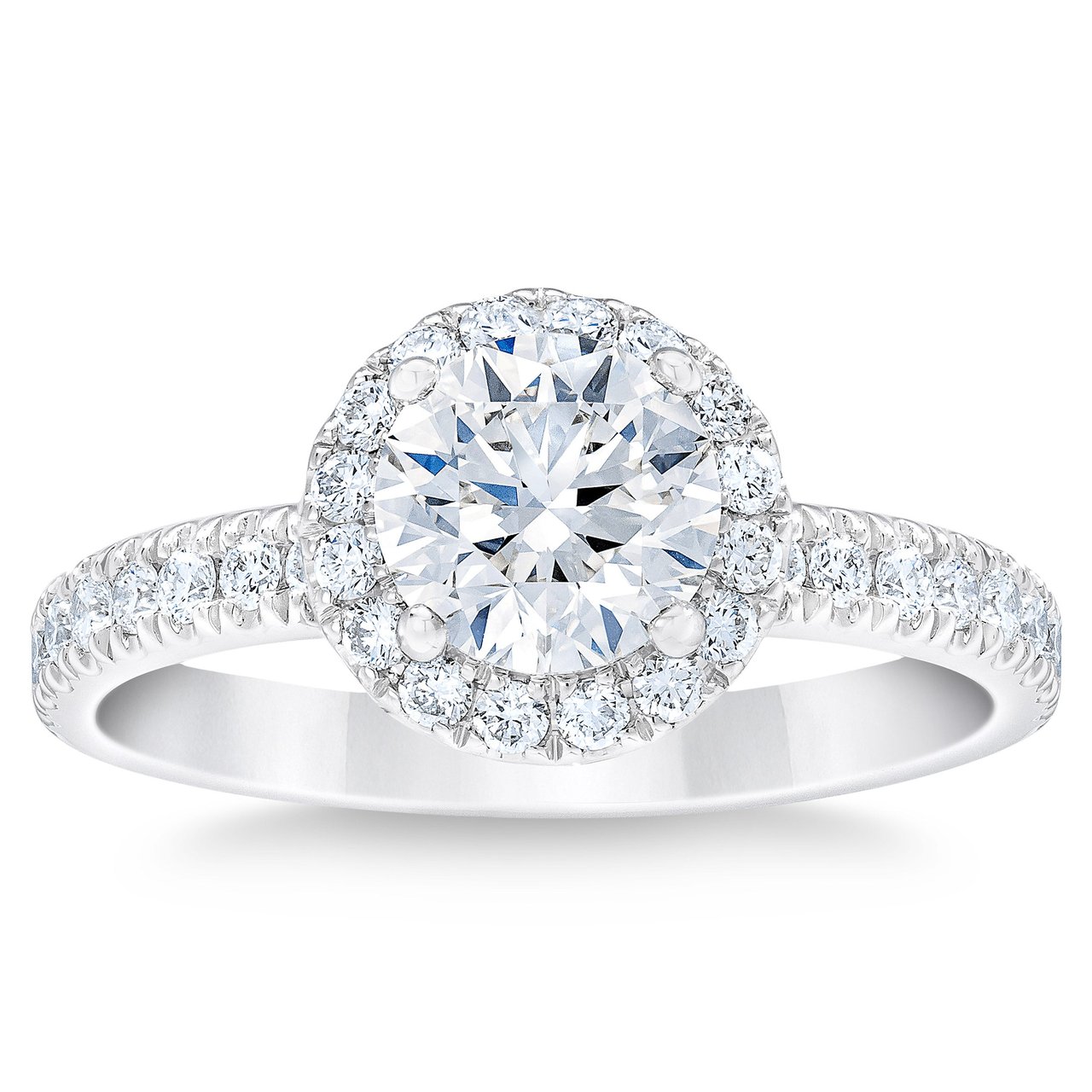 1.60ctw Round Diamond Platinum Wedding Ring 1.10ct Center VS1 H - Image 1