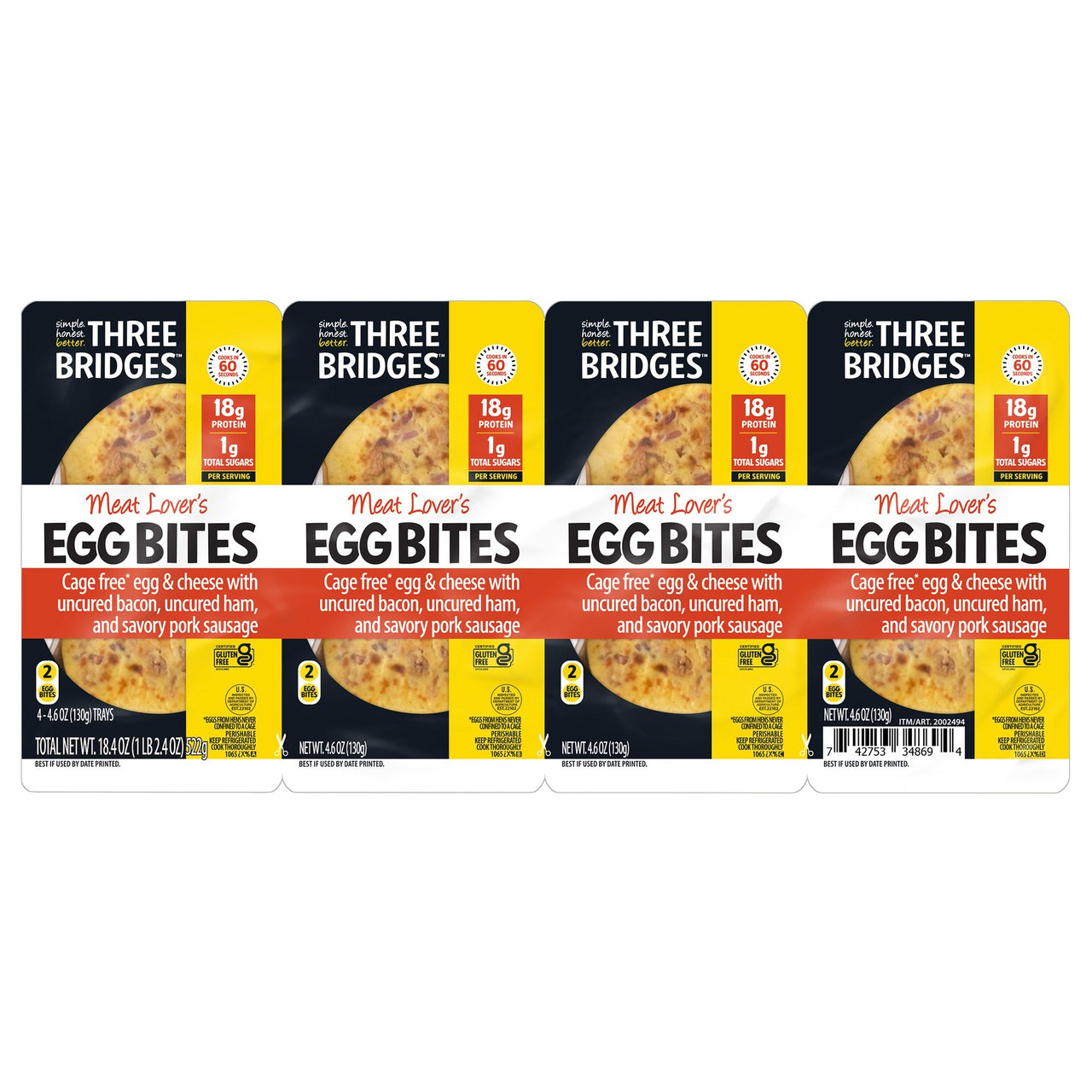 Three Bridges Meat Lover's Egg Bites 18.4 oz - Image 1