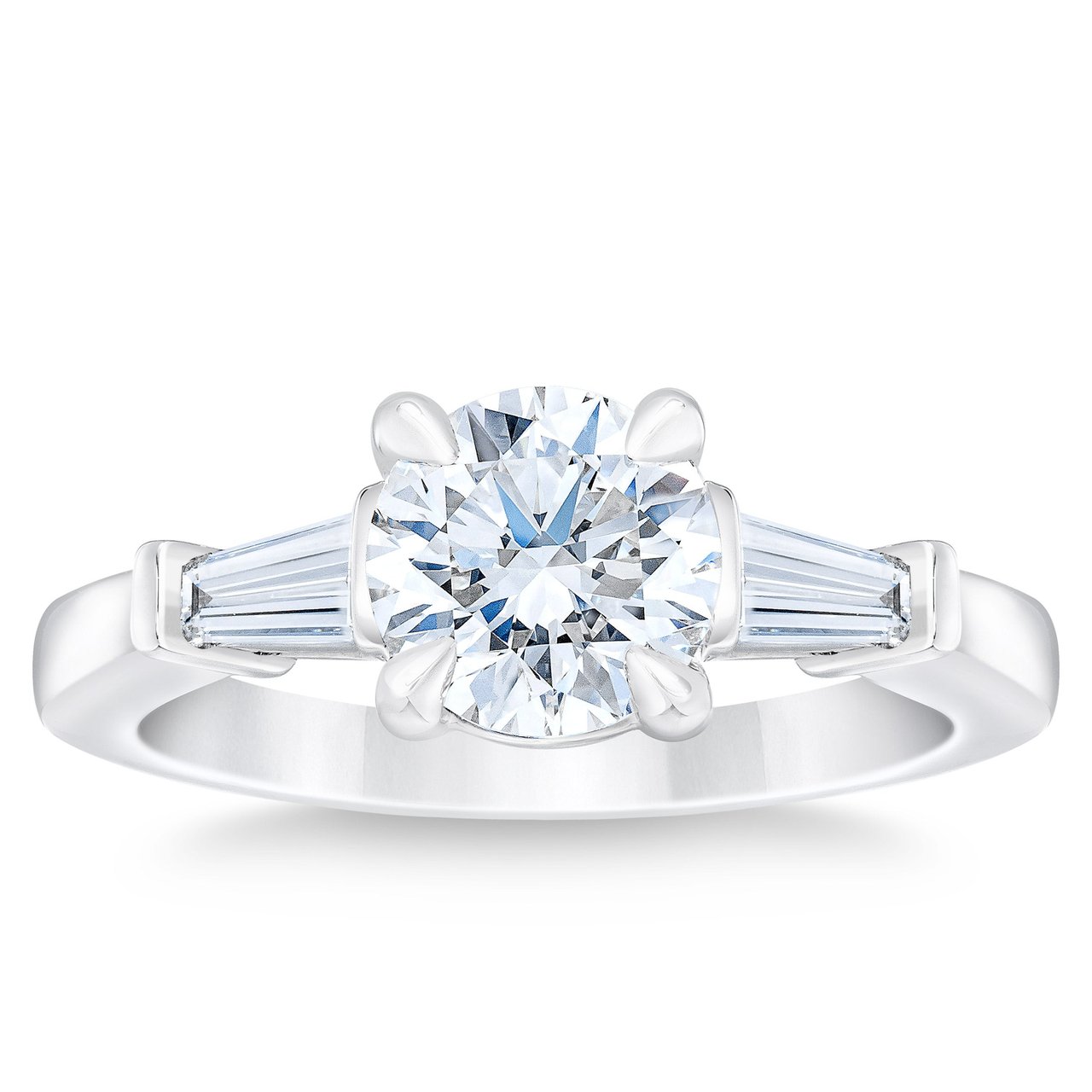 1.72 CTW Round Diamond Platinum Two-Stone Ring, 1.50 CT Center, IF Clarity, H Color - Image 1
