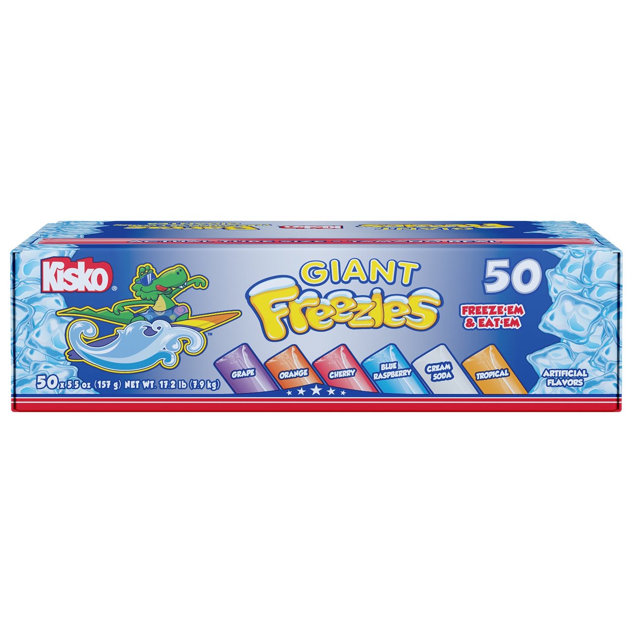 Kisko Giant Freezies Variety Box, 50 Count, 5.5 fl oz - Image 1