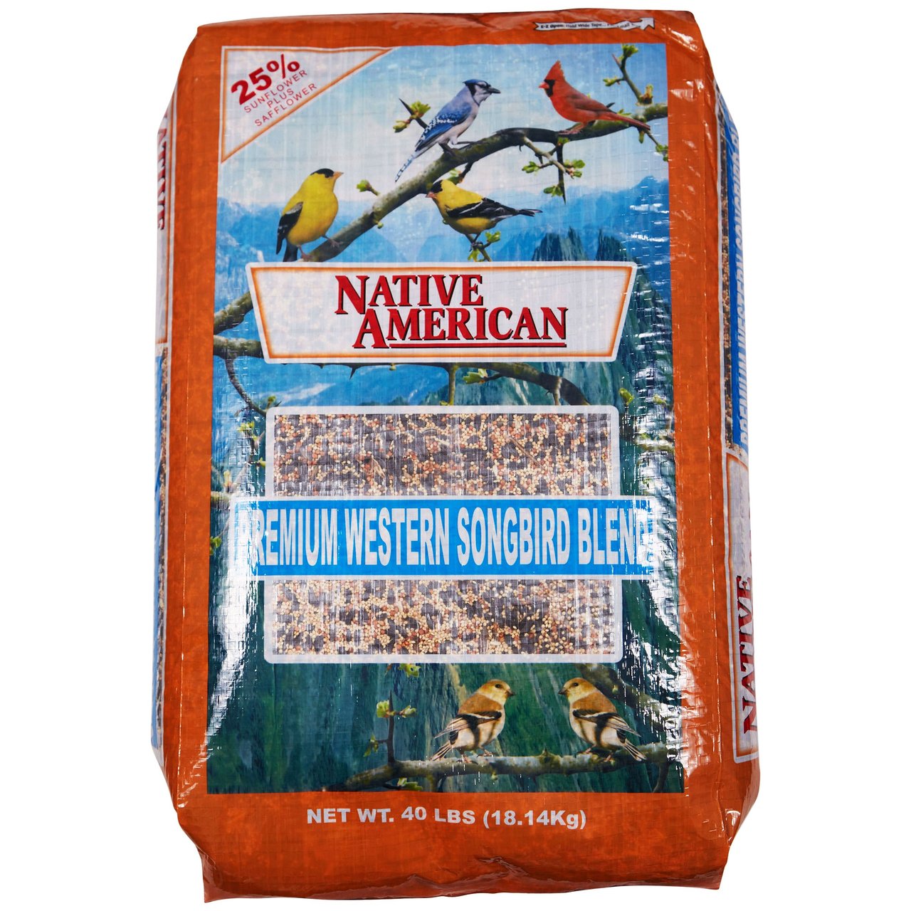Native American Premium Wild Bird Food, Western Songbird Blend, 40 lb