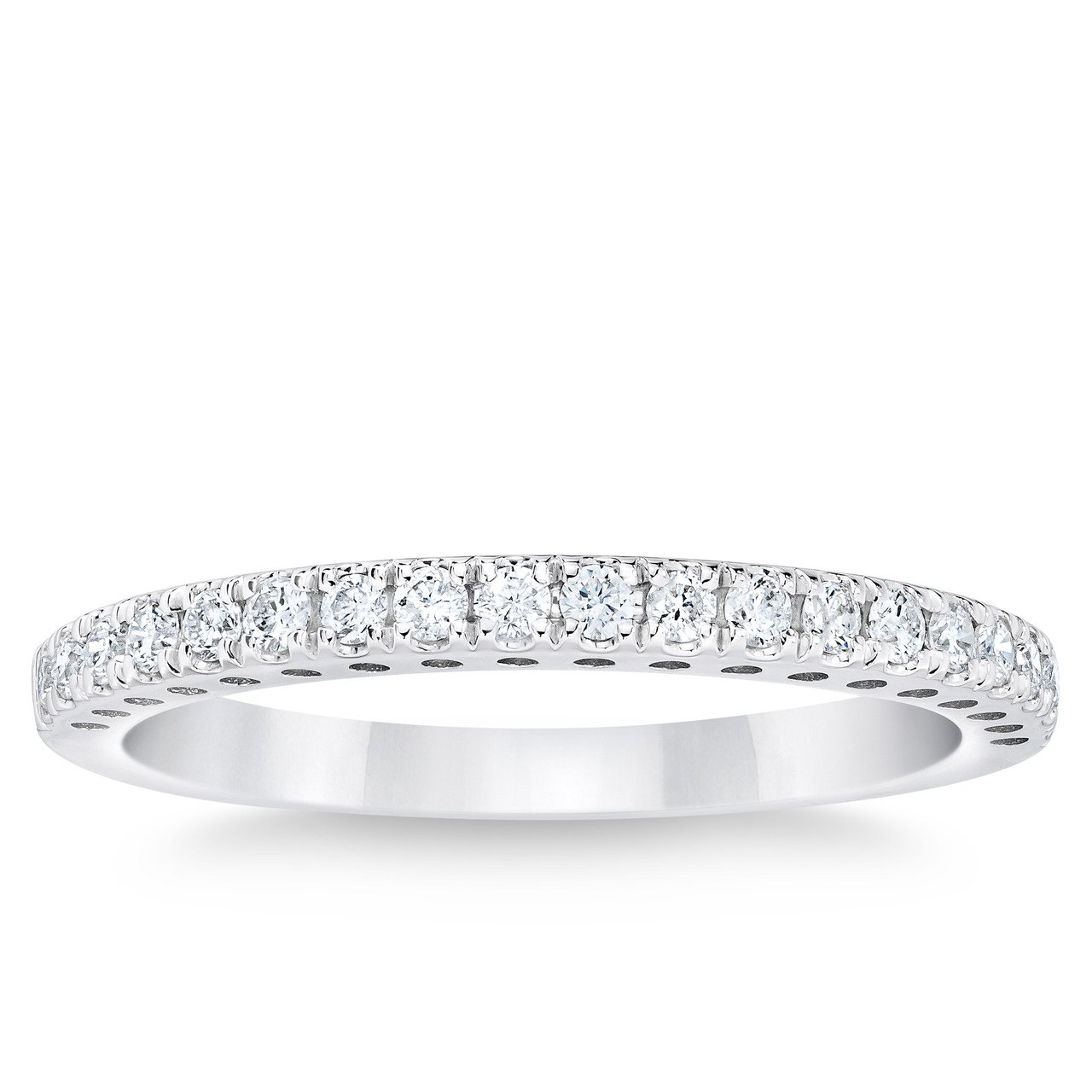 14KT White Gold VS2 I 0.25 Round Diamond Band Size 6 - Image 1